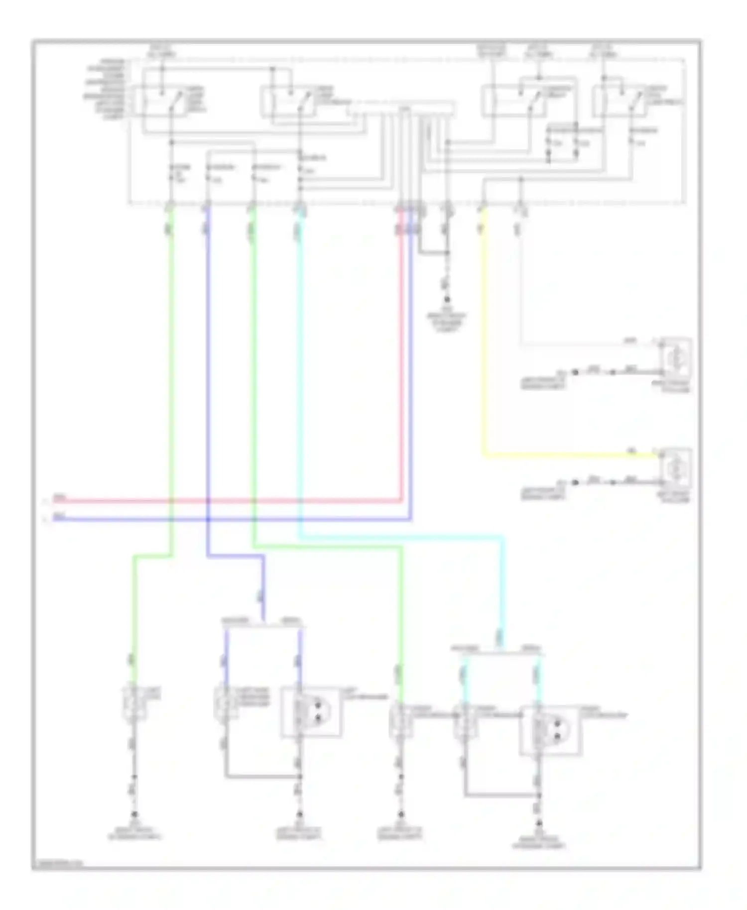 Wiring diagram left front fog lamp for Nissan Rogue I facelift (2010-2013) (2 of 2)