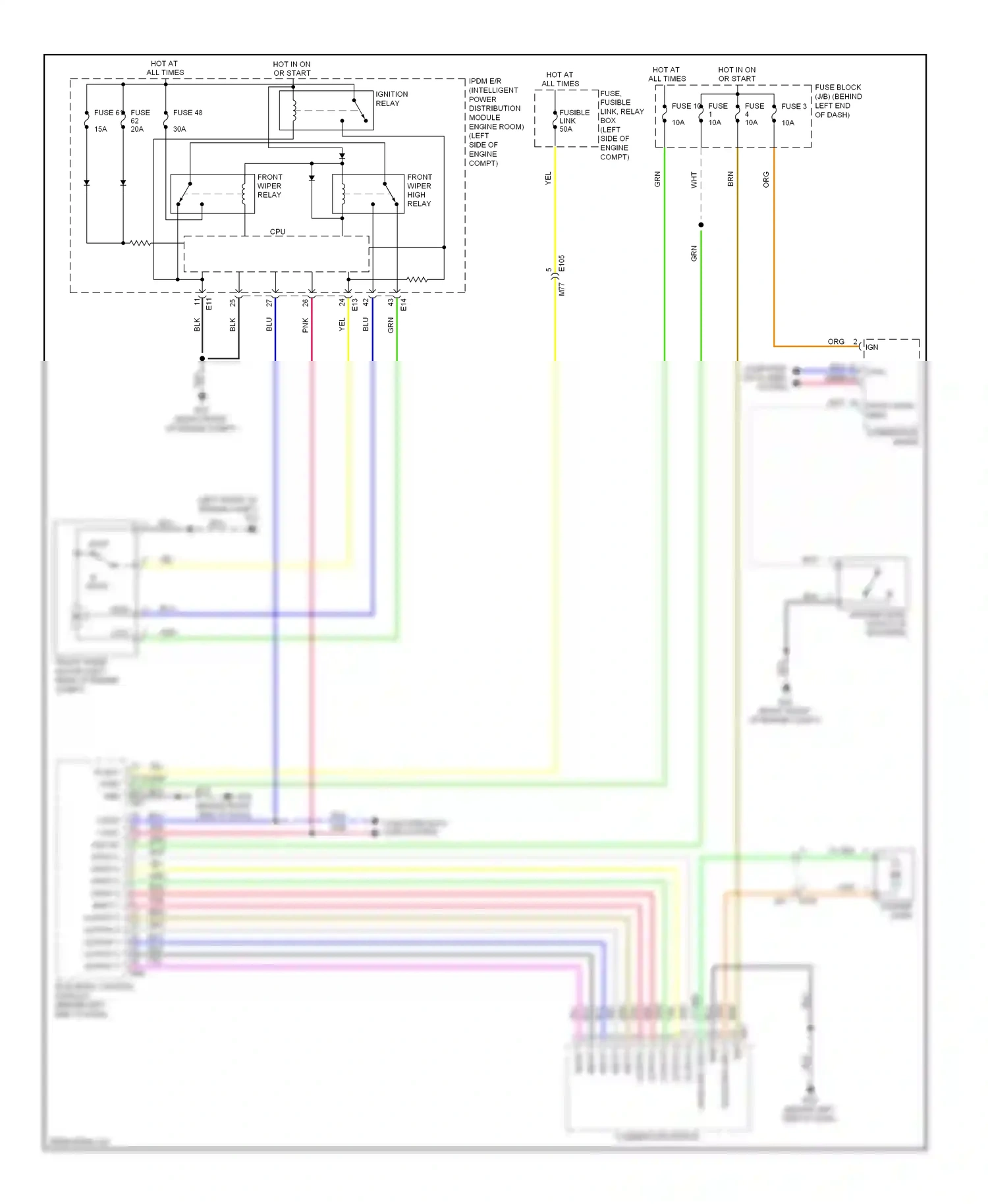 Wiring diagram output 2 for Nissan Rogue I facelift (2010-2013) (1 of 4)