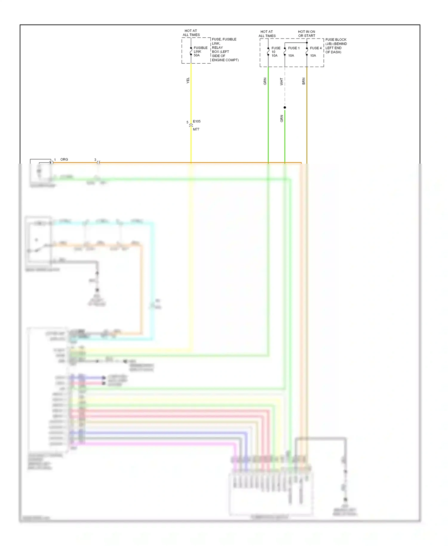 Wiring diagram output 3 for Nissan Rogue I facelift (2010-2013) (4 of 4)