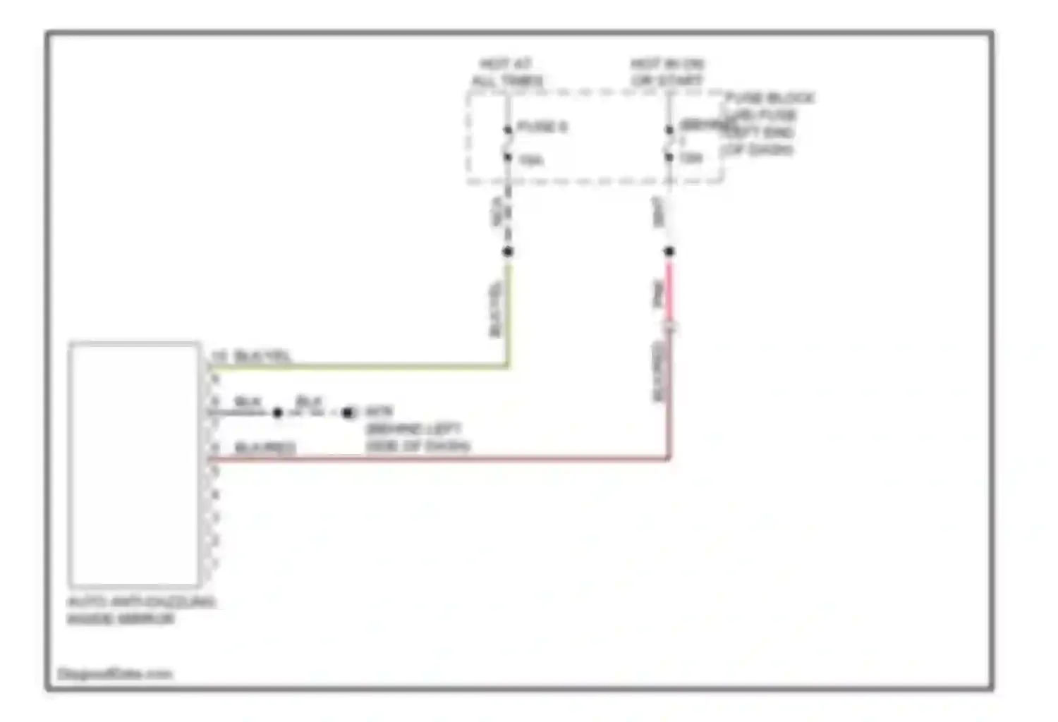 Rogue Nissan I (2007-2010): Auto anti-dazzling mirror circuit