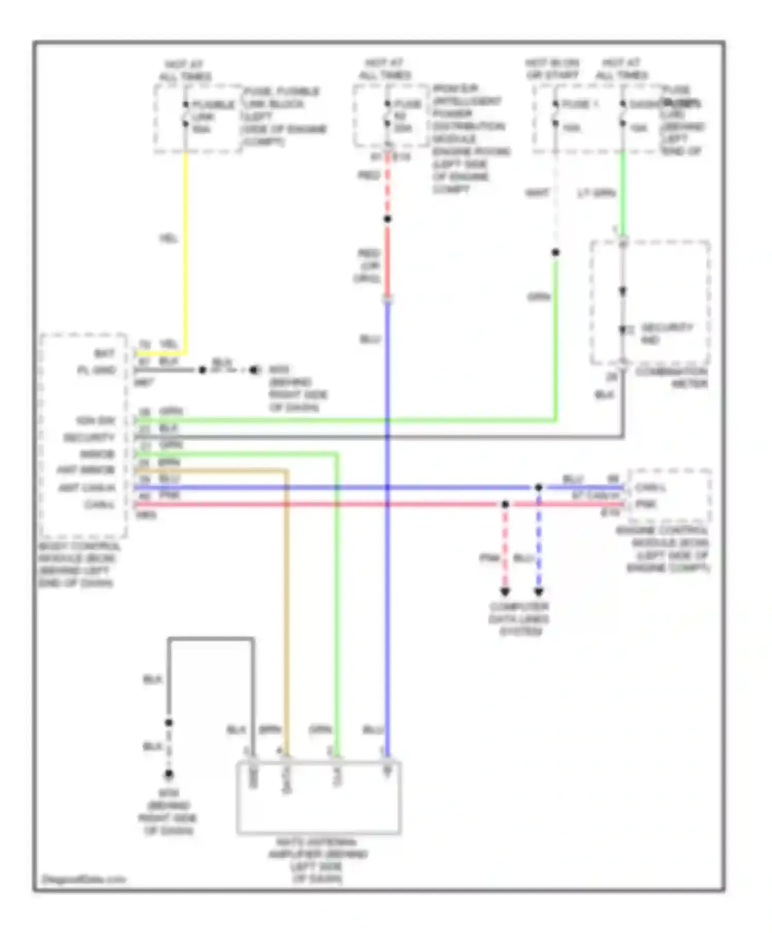 Wiring diagram hot at all times for Nissan Rogue I (2007-2010) (8 of 43)