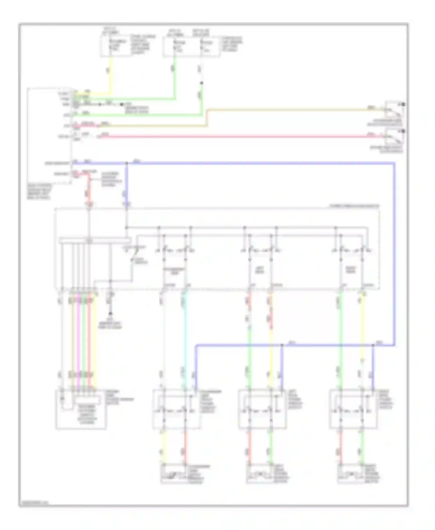 Wiring diagram right rear power window motor for Nissan Rogue I (2007-2010) (1 of 1)