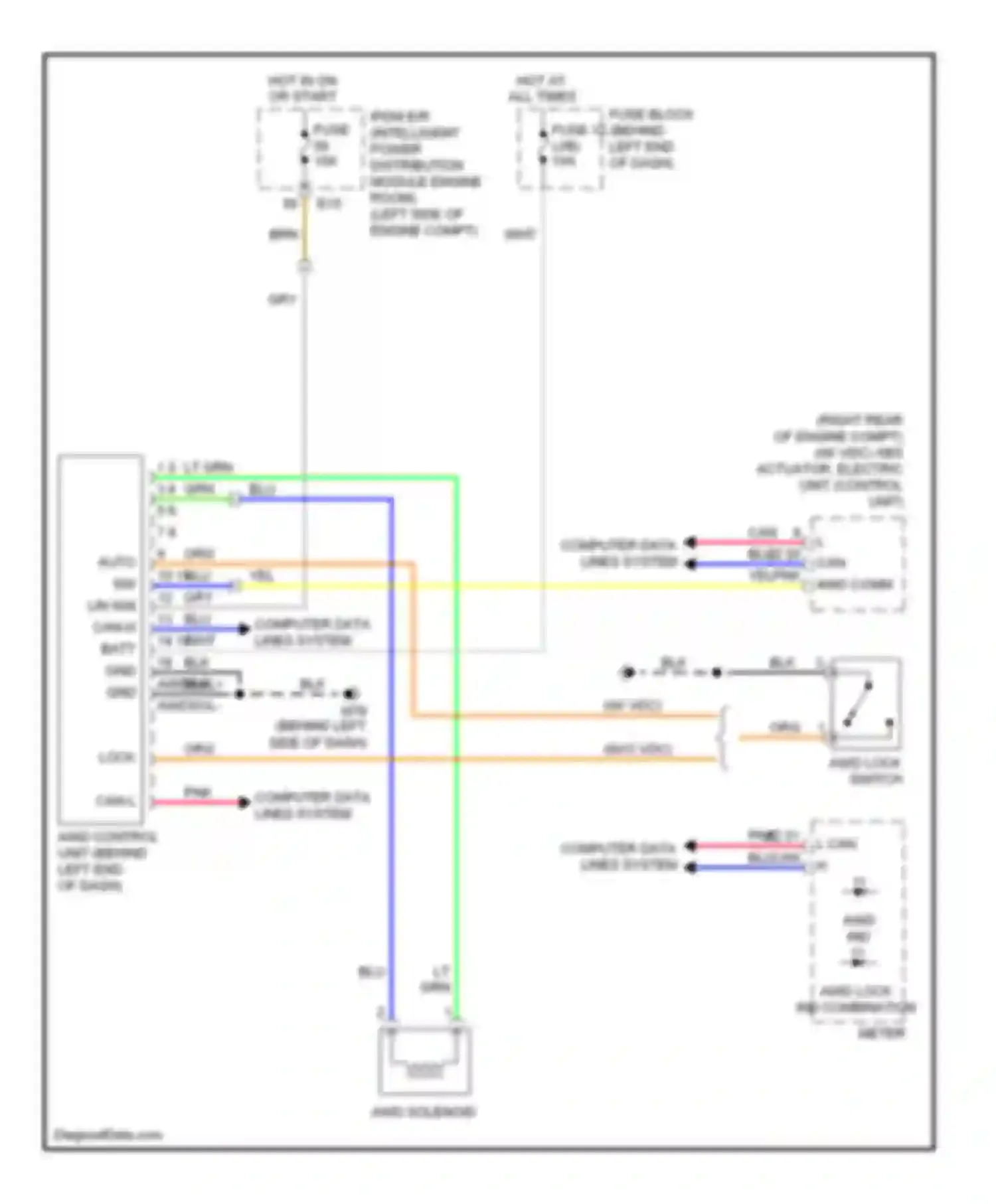 Wiring diagram w/o vdc for Nissan Rogue I (2007-2010) (1 of 2)