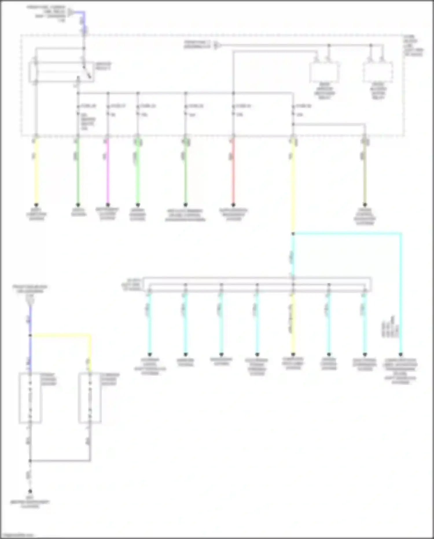 Rogue Nissan II facelift (2016-2020): Power distribution circuit, except hybrid (4 of 4)