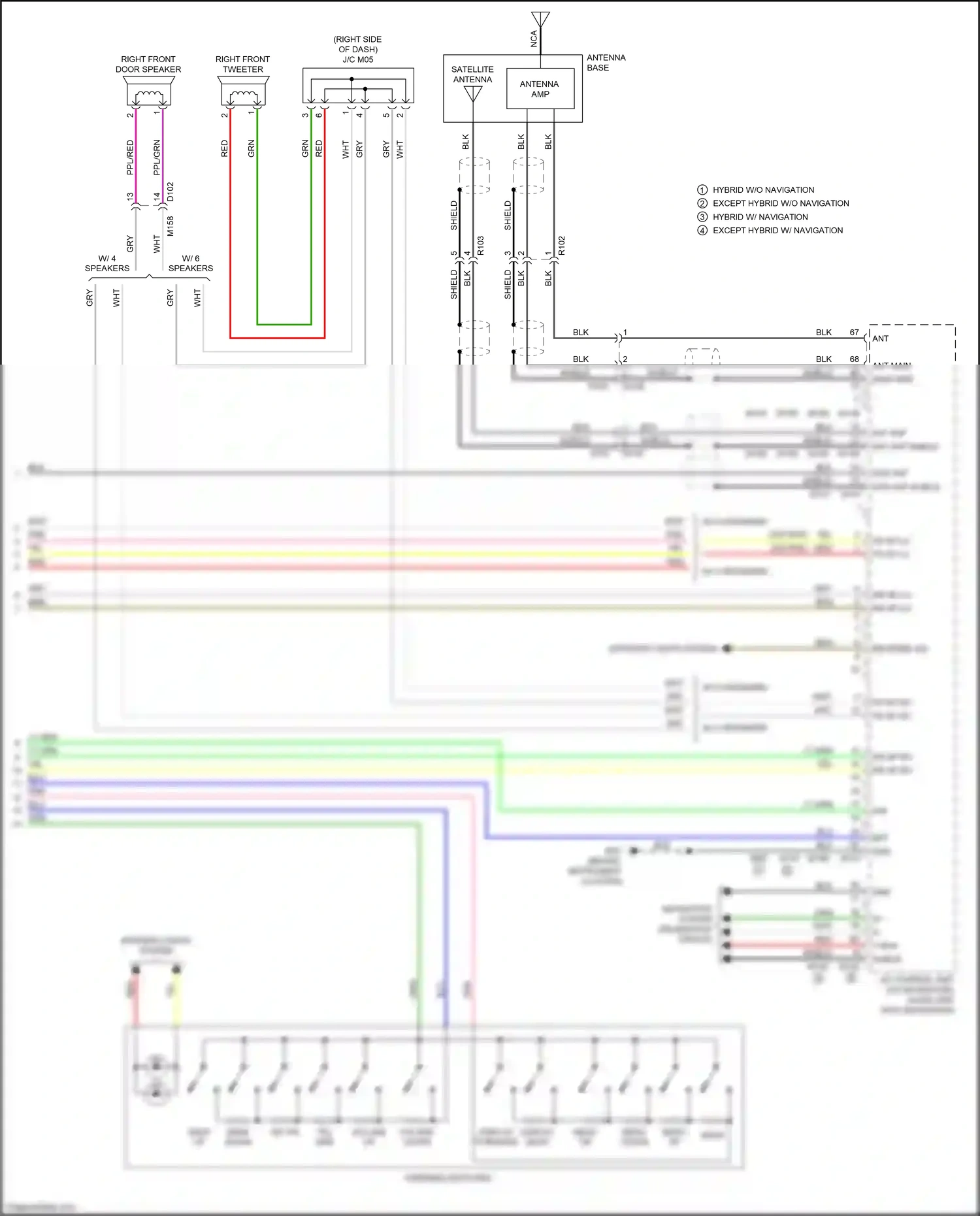 Nissan Rogue II facelift (2016-2020) display back wiring diagram  (2 of 4)
