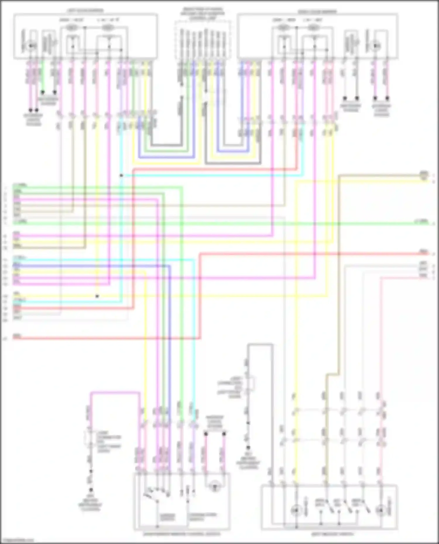Wiring diagram door mirror remote control switch for Nissan Rogue II facelift (2016-2020) (2 of 4)