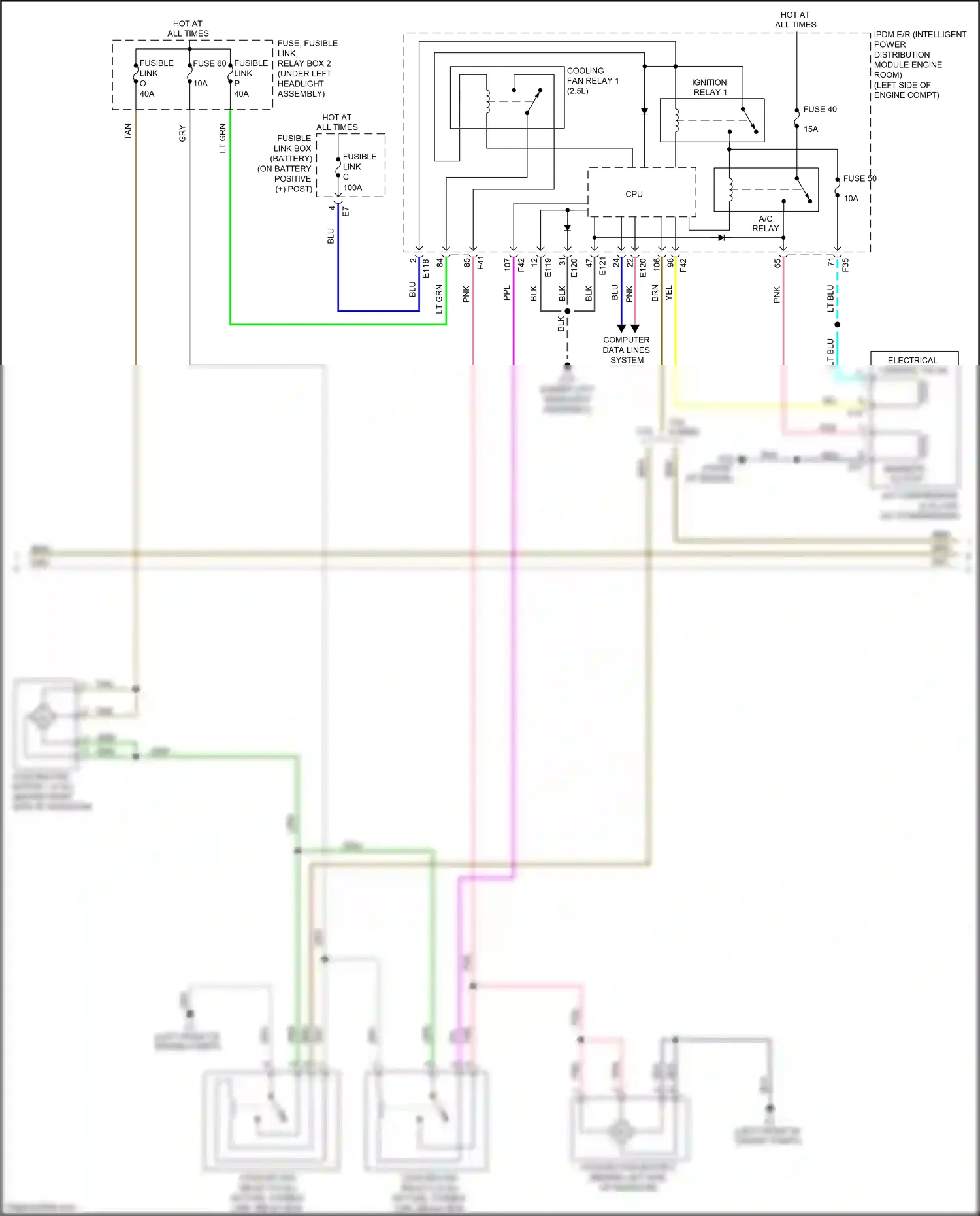 Wiring diagram electrical control valve for Nissan Rogue II facelift (2016-2020) (1 of 2)