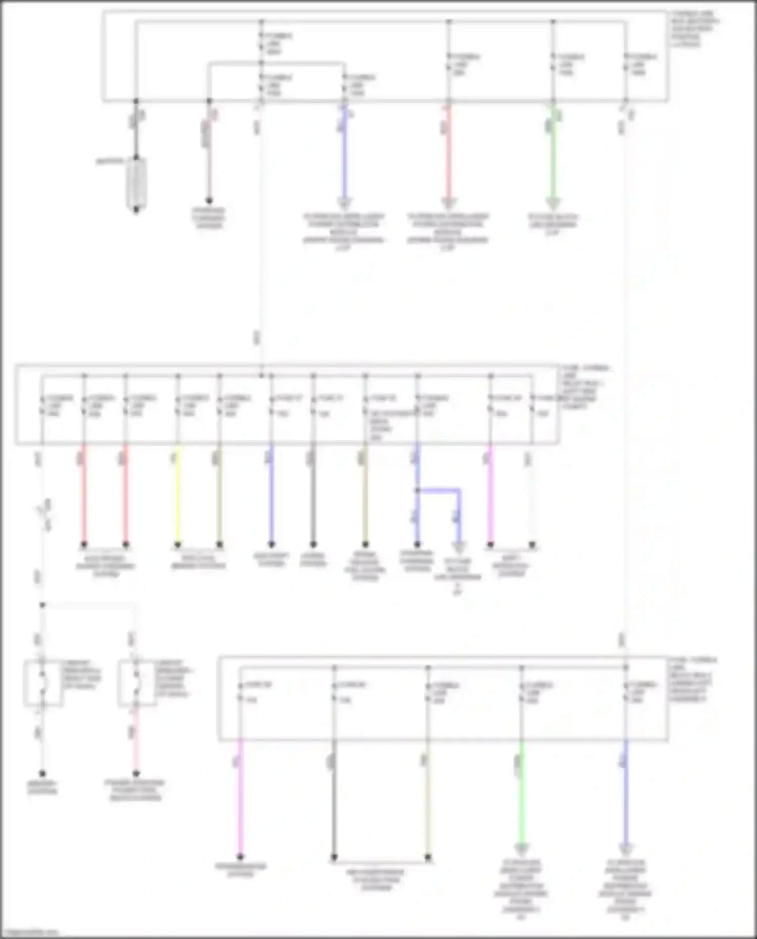 Wiring diagram fuse, fusible link, relay box 1 for Nissan Rogue II facelift (2016-2020) (18 of 20)
