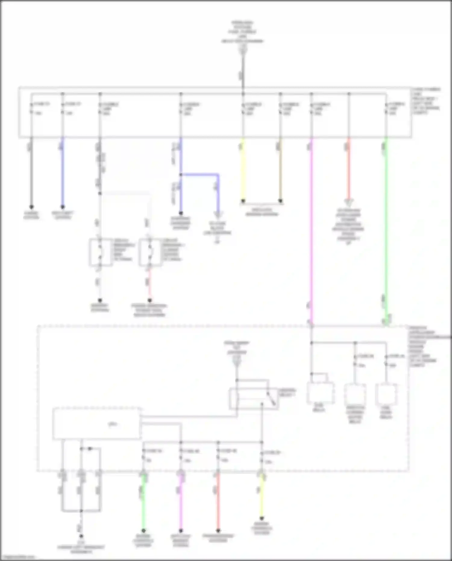 Wiring diagram fuse, fusible link, relay box 1 for Nissan Rogue II facelift (2016-2020) (19 of 20)