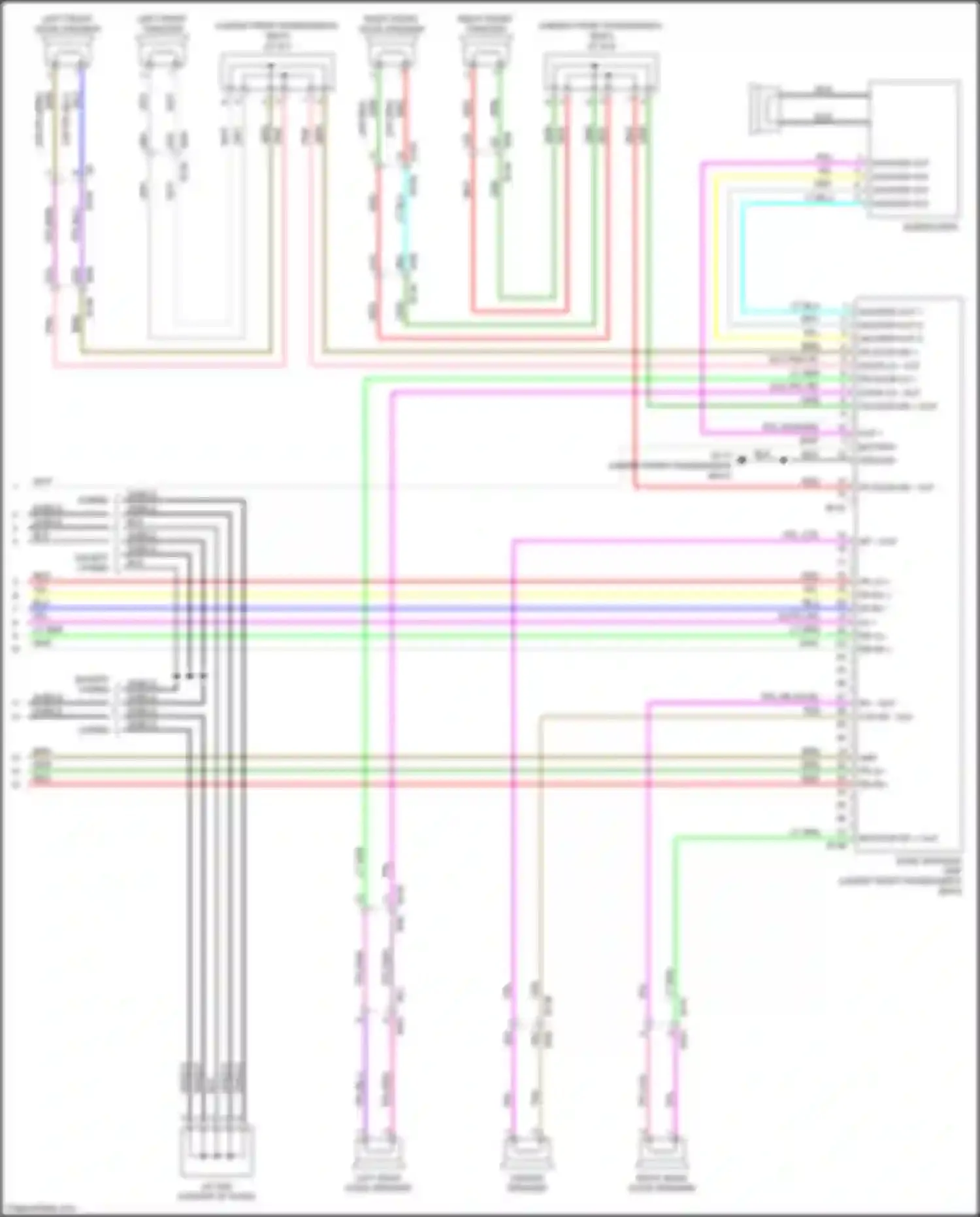 Wiring diagram left front door speaker for Nissan Rogue II facelift (2016-2020) (1 of 4)