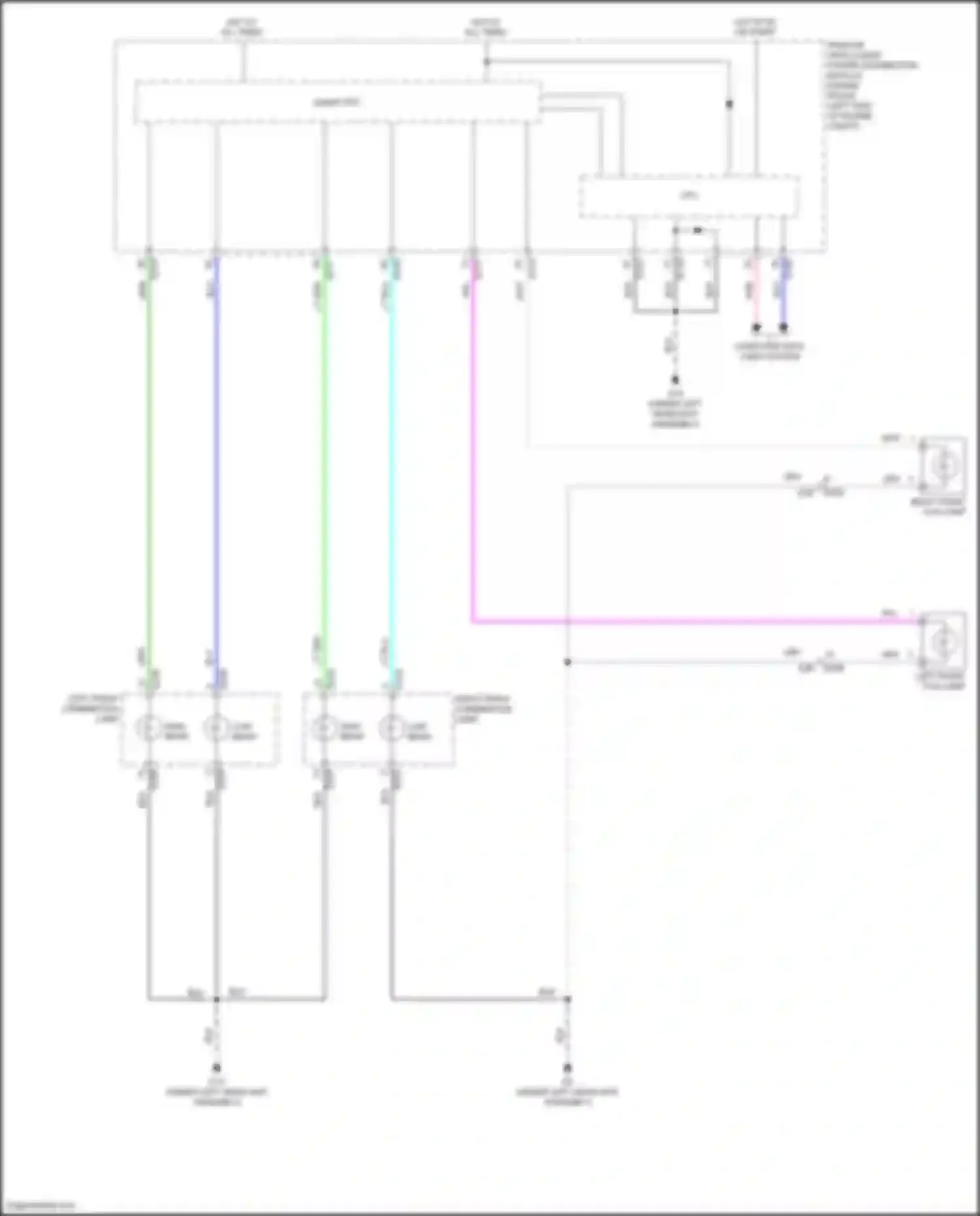 Wiring diagram left front fog lamp for Nissan Rogue II facelift (2016-2020) (1 of 2)