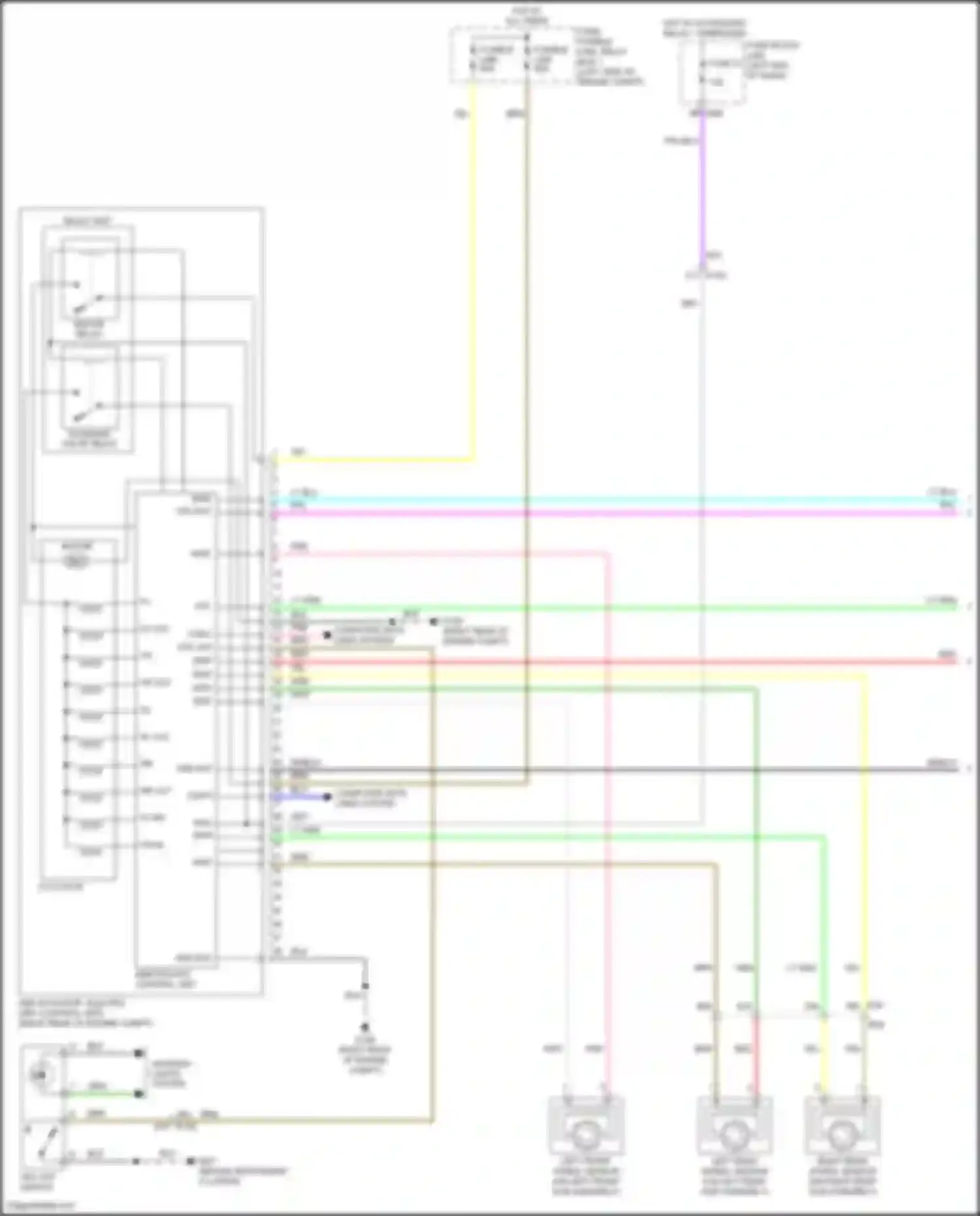 Wiring diagram right rear wheel sensor for Nissan Rogue II facelift (2016-2020) (2 of 2)