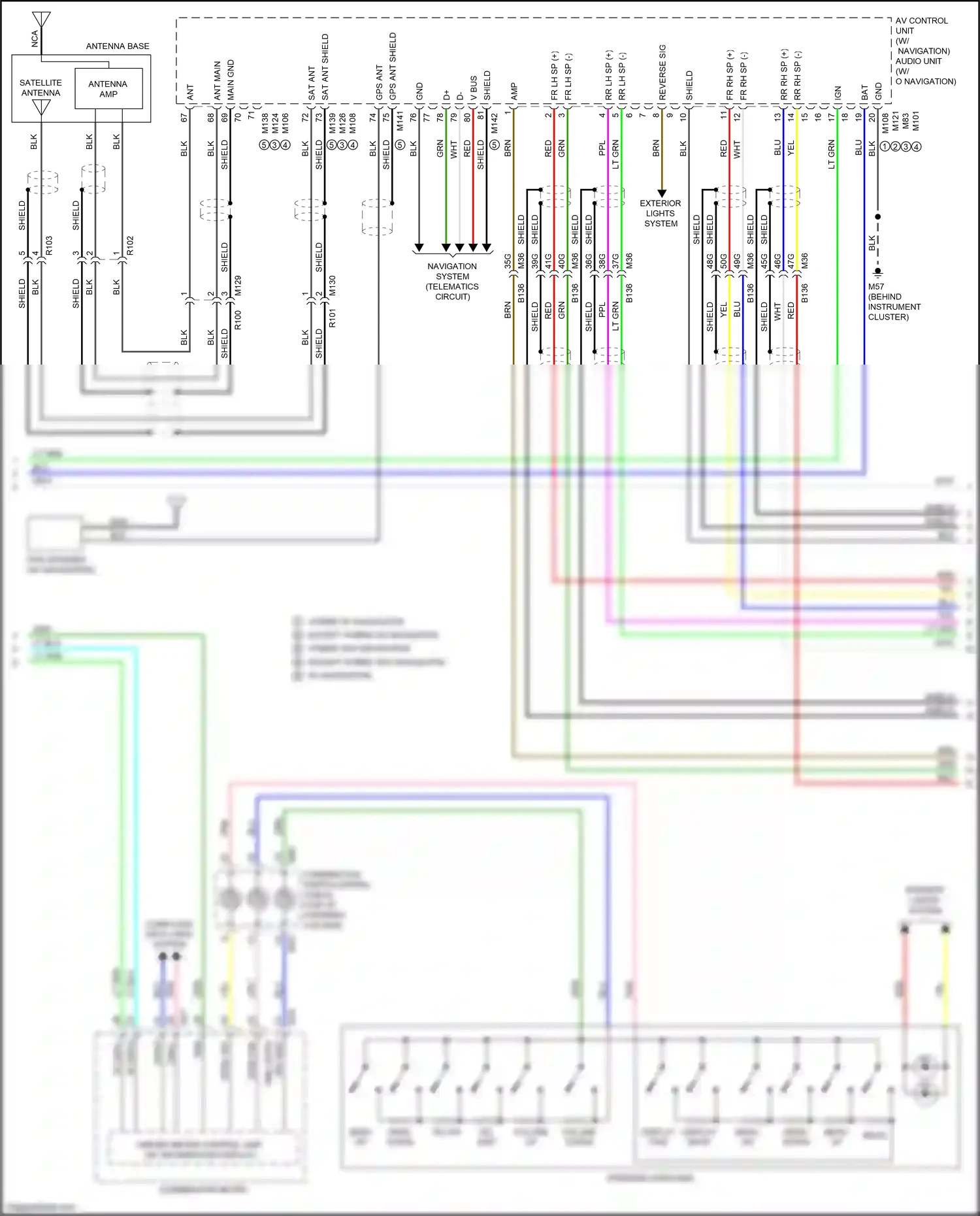 Wiring diagram sat ant shield for Nissan Rogue II facelift (2016-2020) (1 of 4)