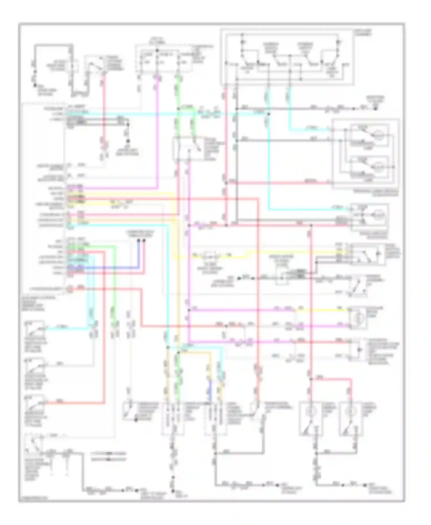 Rogue Nissan II (2013-2016): Courtesy lamps circuit, with intelligent key