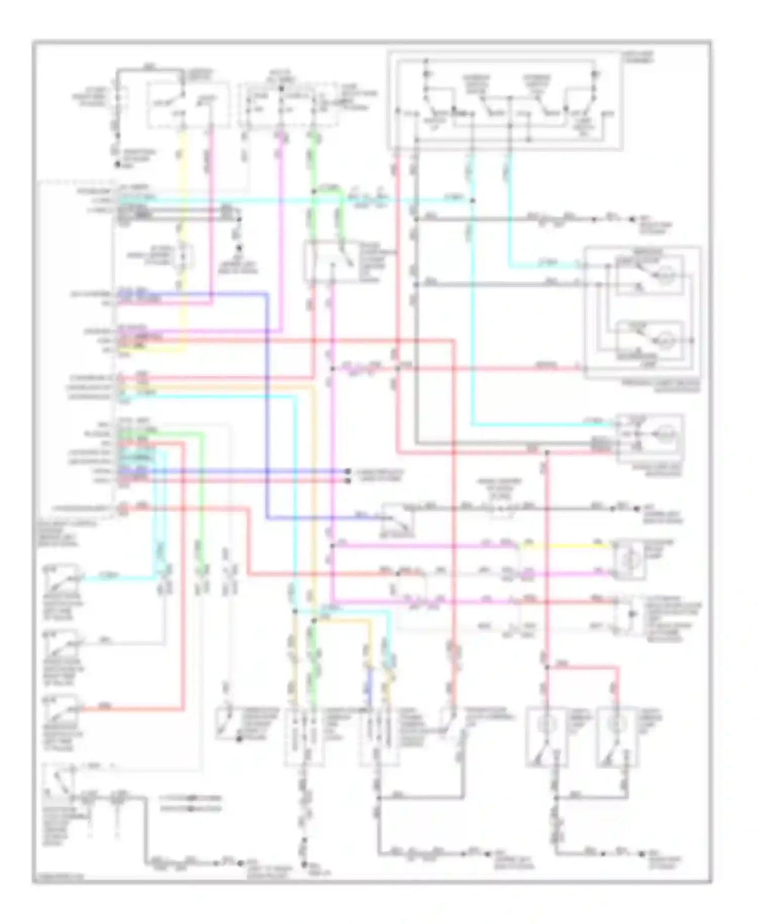 Rogue Nissan II (2013-2016): Courtesy lamps circuit, without intelligent key