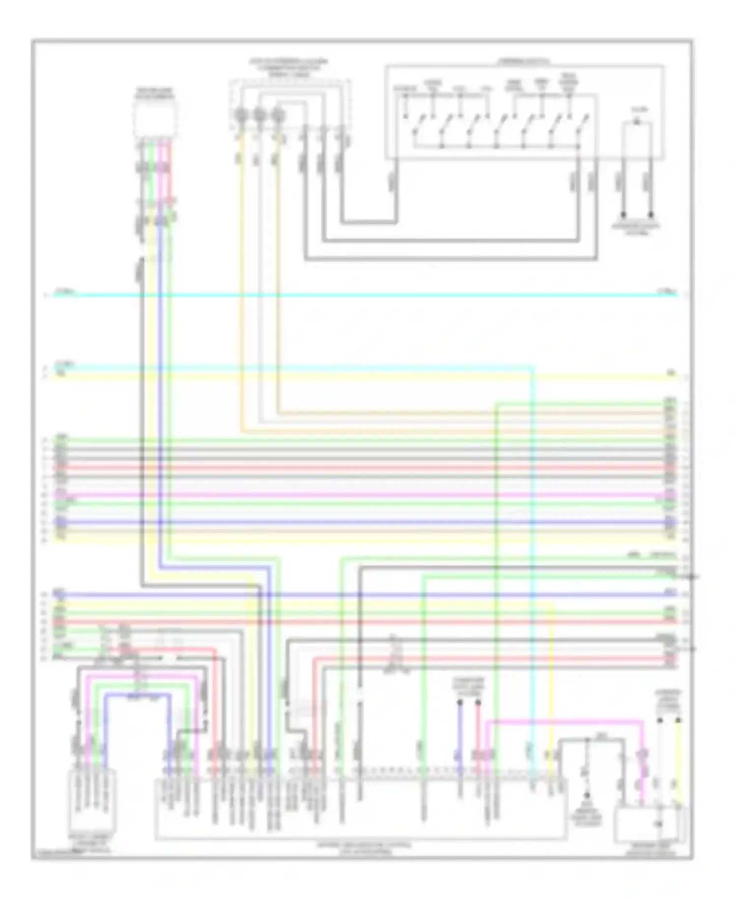 Wiring diagram around view monitor switch for Nissan Rogue II (2013-2016) (1 of 2)