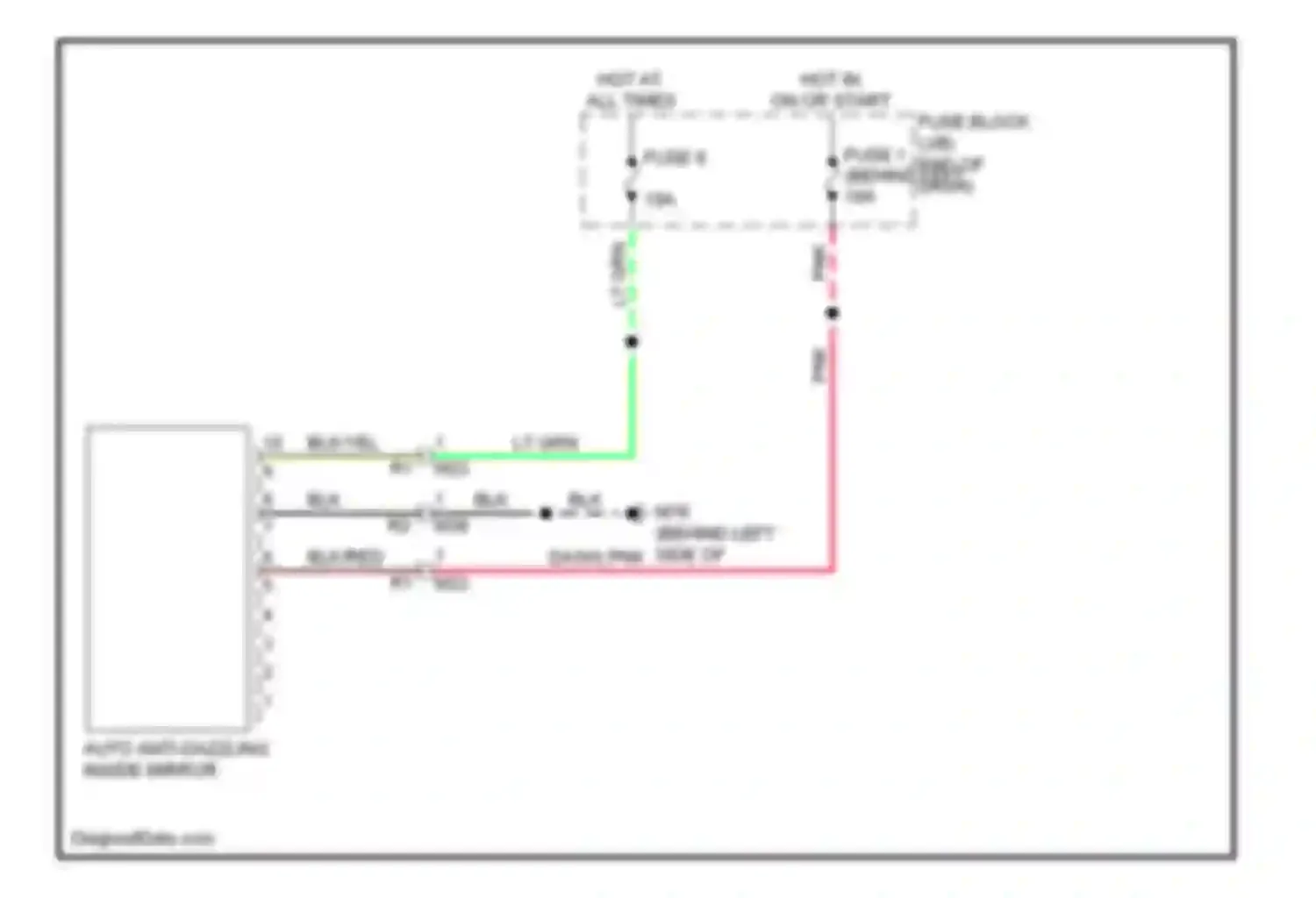 Wiring diagram auto anti-dazzling inside mirror for Nissan Rogue II (2013-2016) (1 of 4)