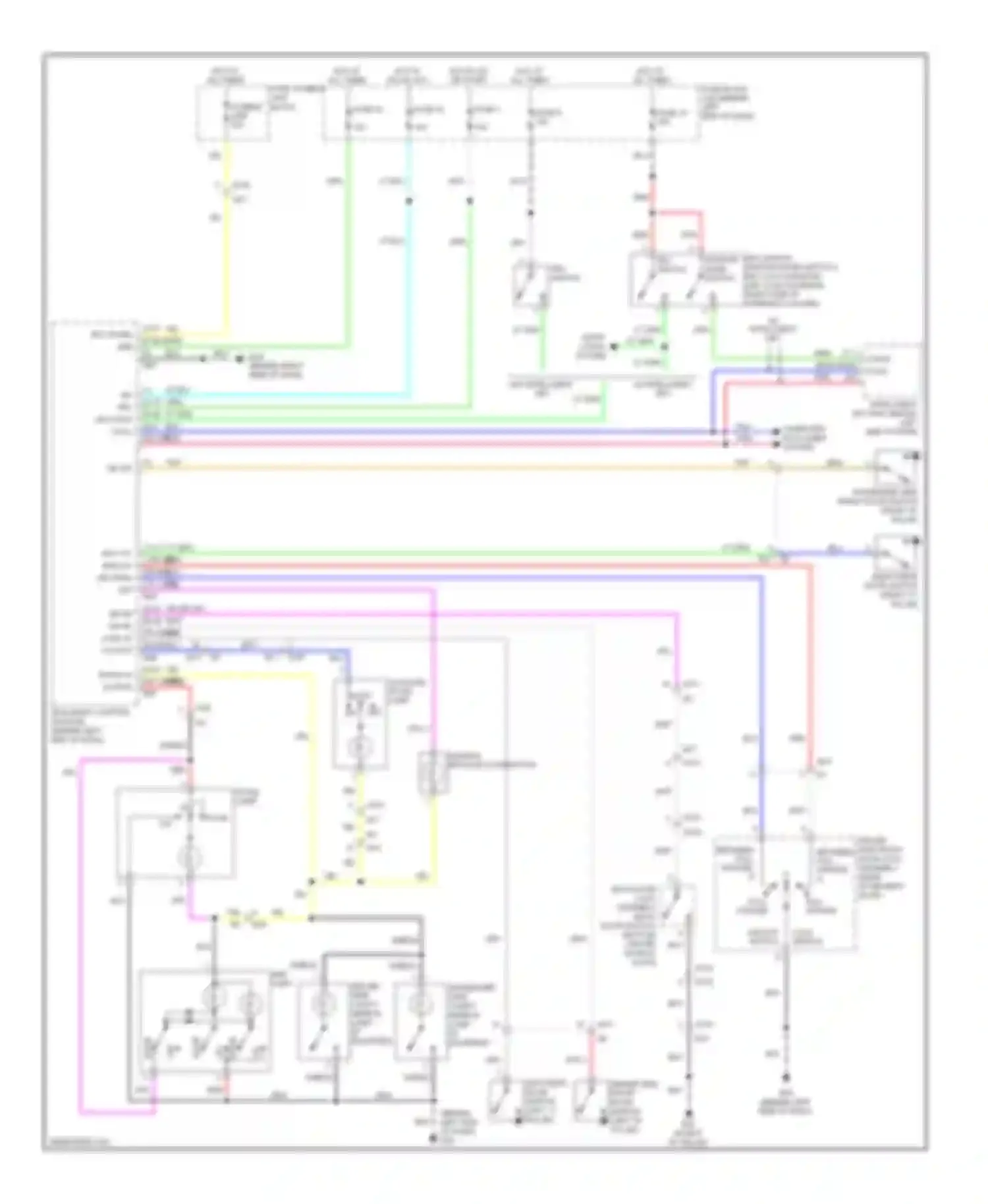 Wiring diagram driver side front for Nissan Rogue II (2013-2016) (1 of 2)