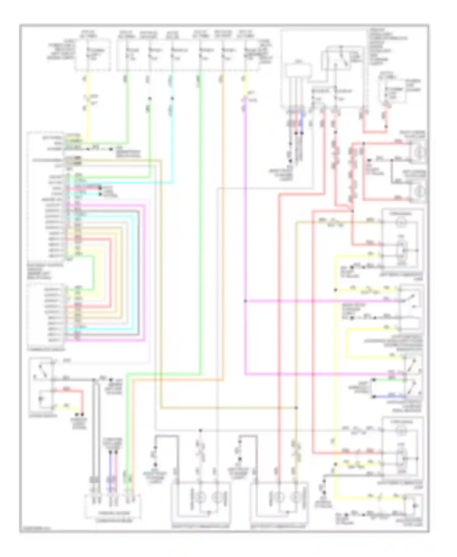 Wiring diagram left rear combination lamp for Nissan Rogue II (2013-2016) (1 of 2)