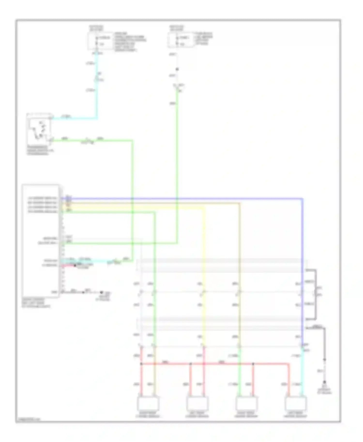 Wiring diagram right rear center sensor for Nissan Rogue II (2013-2016) (1 of 1)
