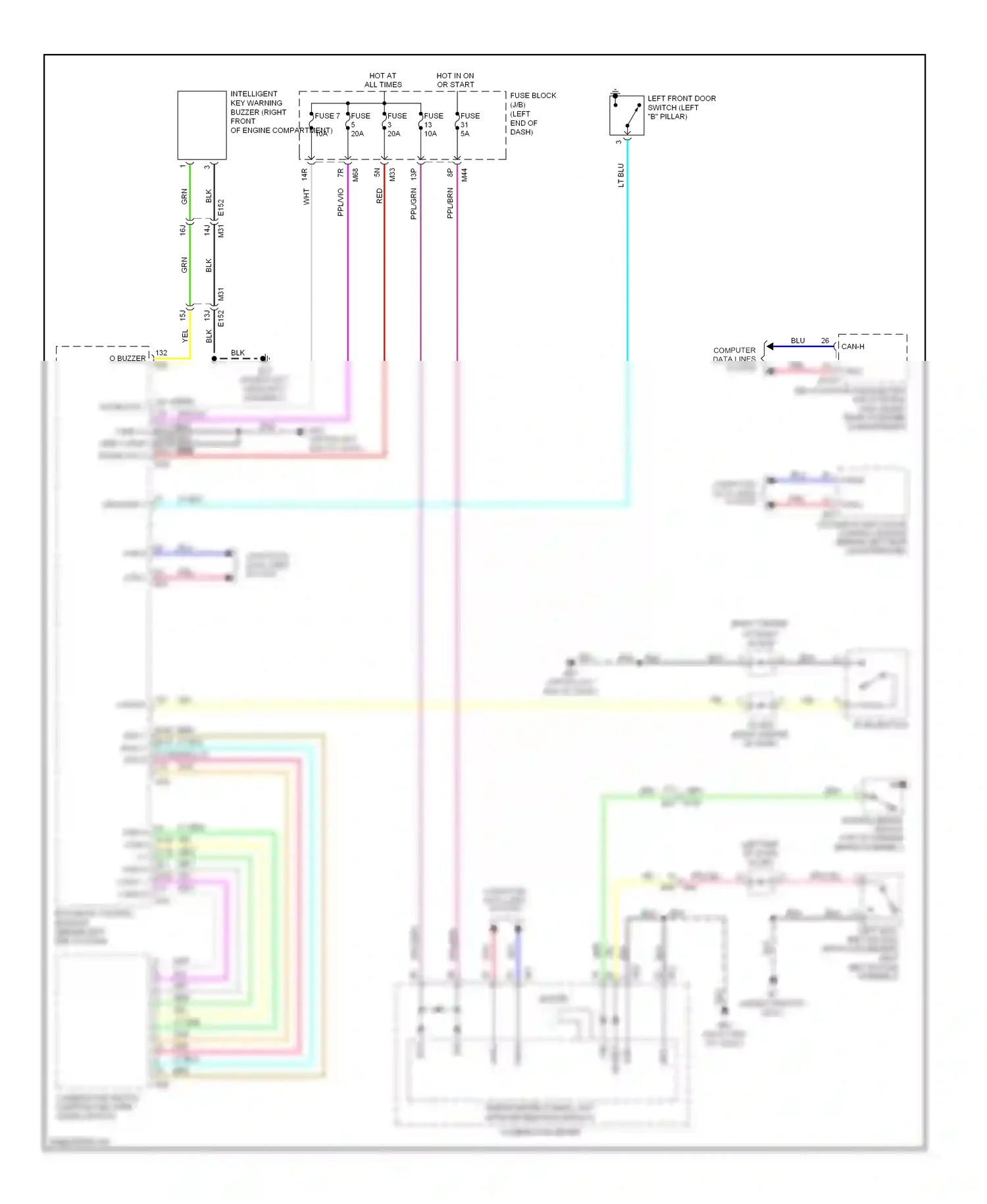 Wiring diagram upper left for Nissan Rogue II (2013-2016) (1 of 4)