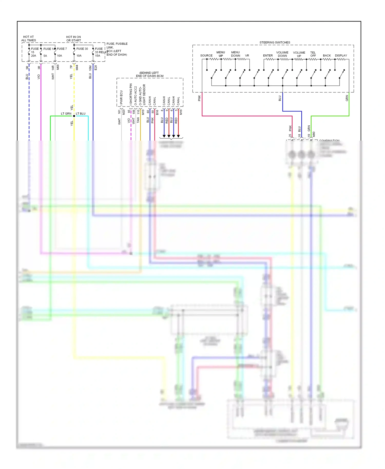 Wiring diagram volume tel back off up for Nissan Rogue II (2013-2016) (1 of 2)