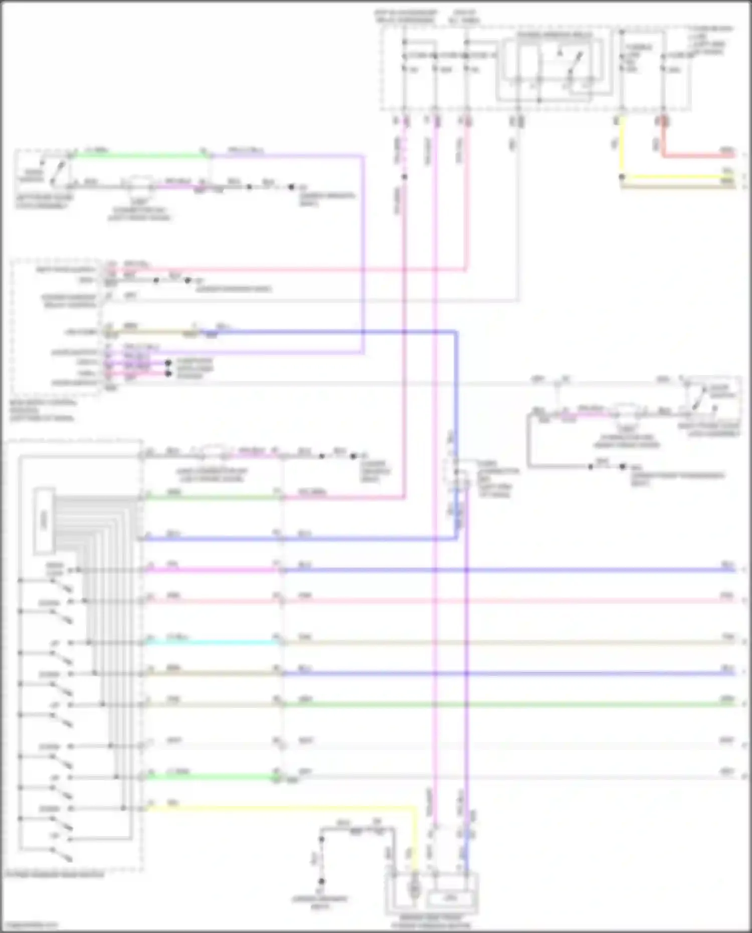 Rogue Nissan III (2020-2024): Power windows circuit (1 of 2)