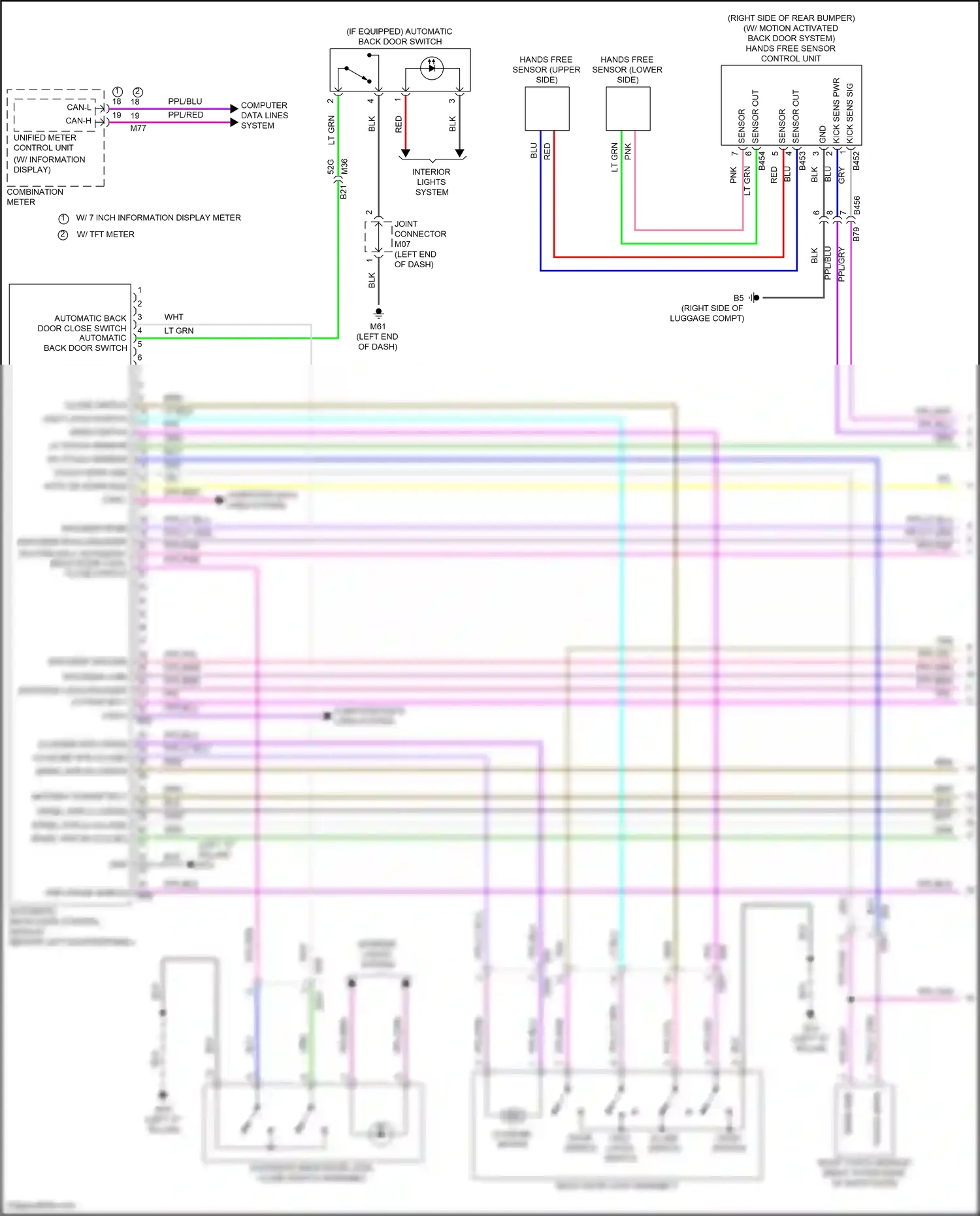 Nissan Rogue III (2020-2024) encoder rh(a) encoder rh pwr sply automatic back door lock, close switch wiring diagram  (1 of 1)