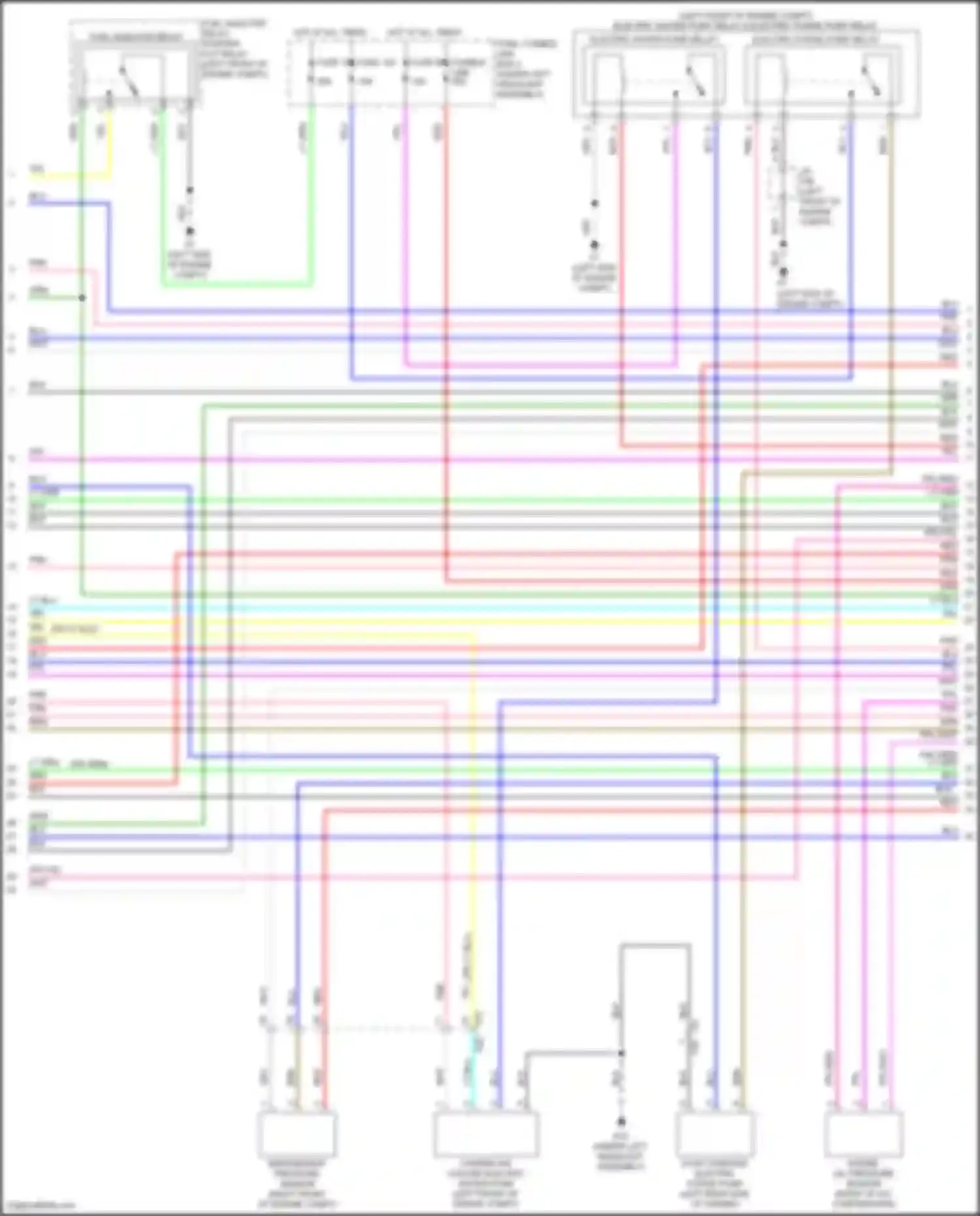 Wiring diagram fuel injector relay, starter cut relay for Nissan Rogue III (2020-2024) (4 of 4)