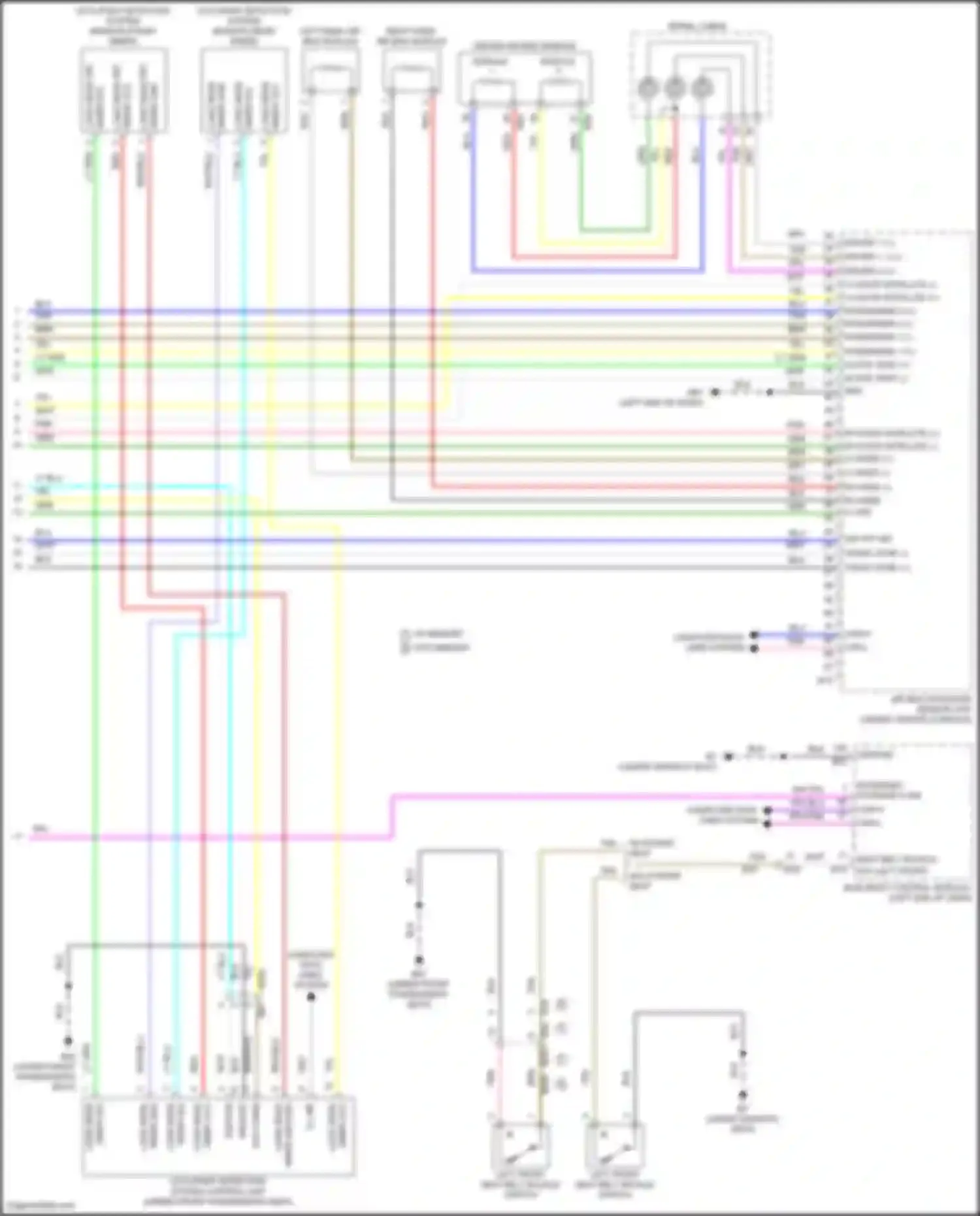 Wiring diagram left front seat belt buckle switch for Nissan Rogue III (2020-2024) (4 of 4)