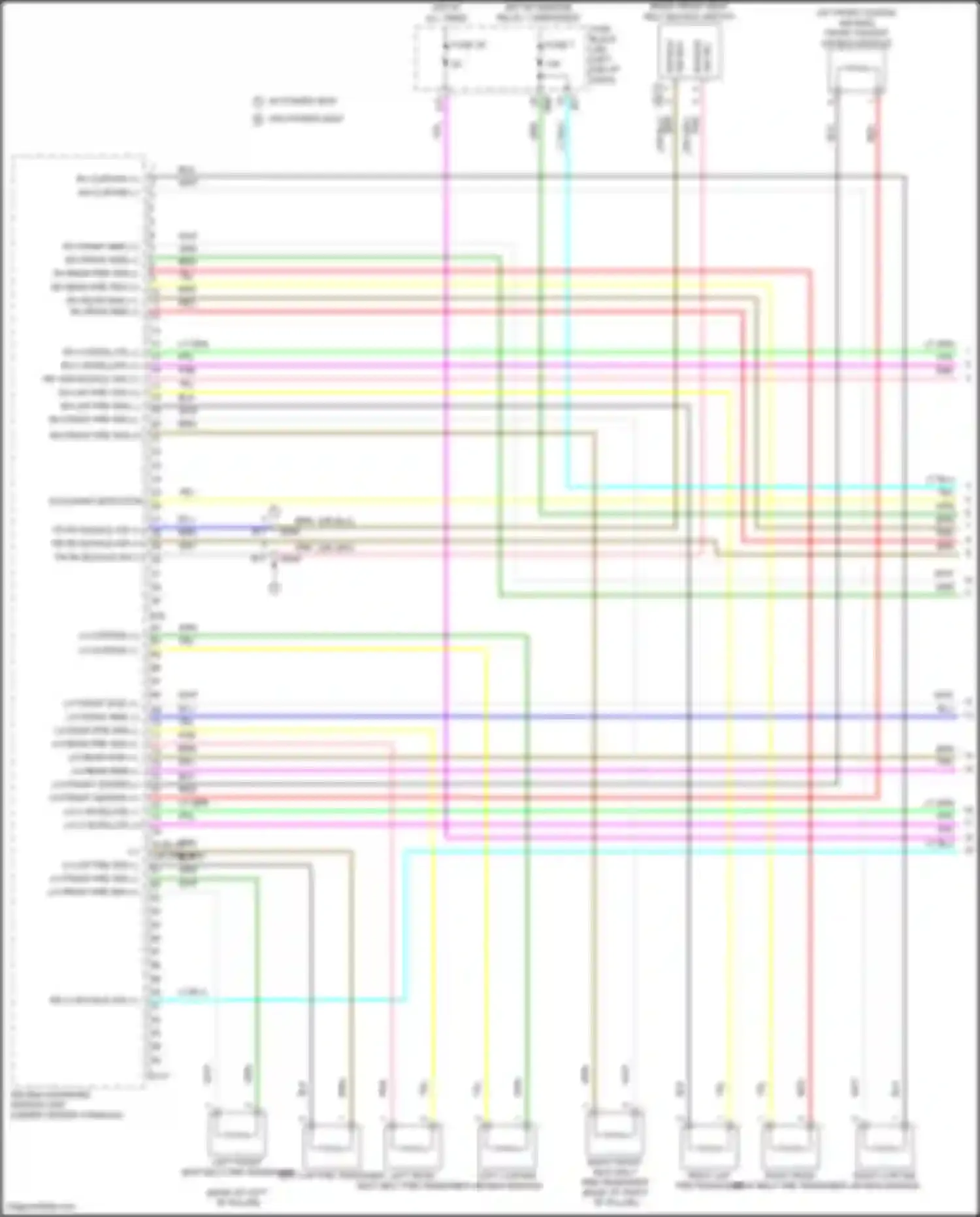 Wiring diagram left front seat belt pre-tensioner for Nissan Rogue III (2020-2024) (1 of 1)