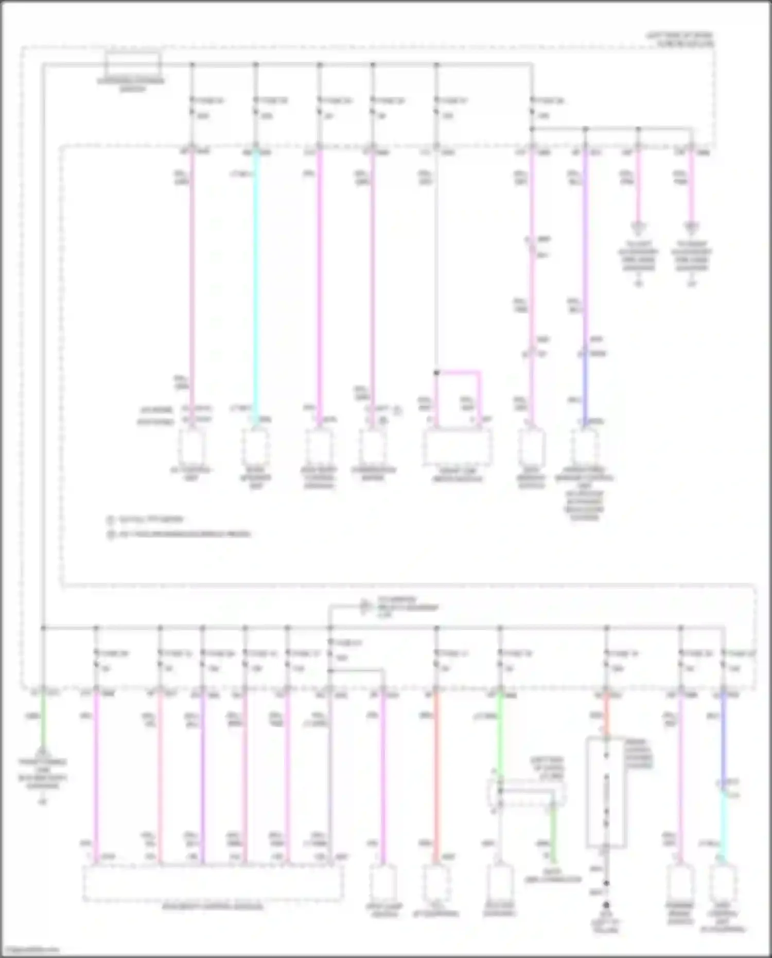 Wiring diagram rear cargo power socket for Nissan Rogue III (2020-2024) (2 of 2)