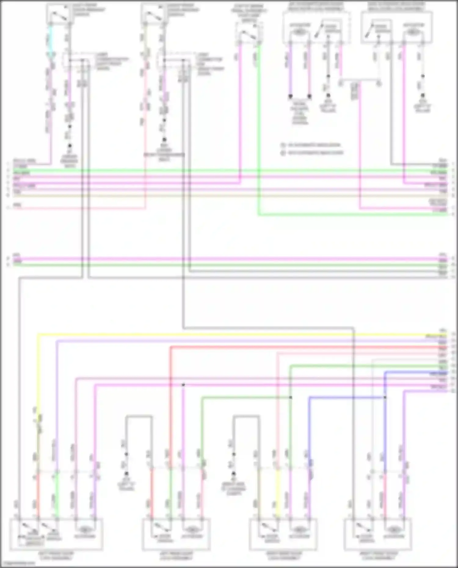Wiring diagram right rear door lock assembly for Nissan Rogue III (2020-2024) (2 of 5)