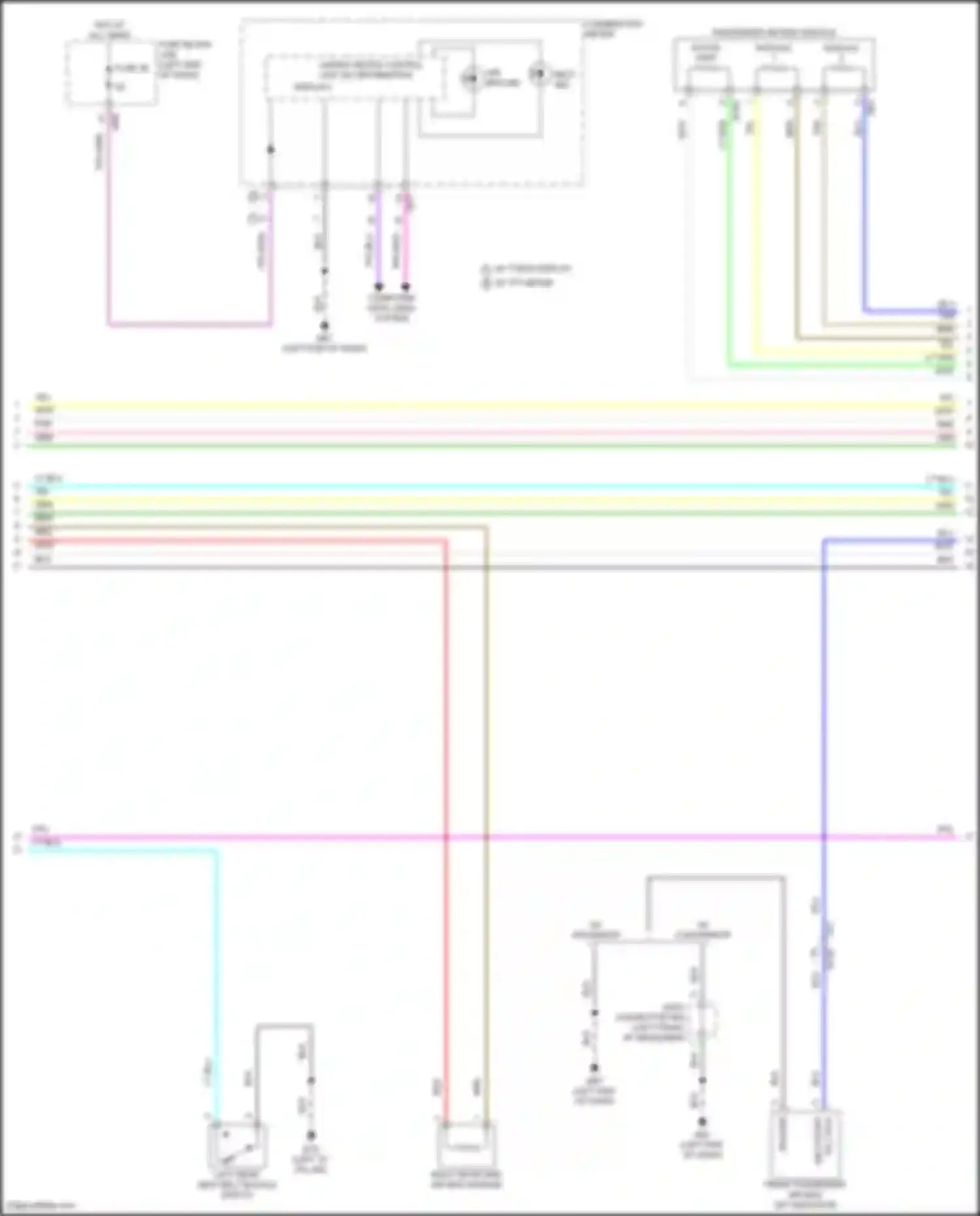 Wiring diagram right rear side air bag module for Nissan Rogue III (2020-2024) (1 of 1)
