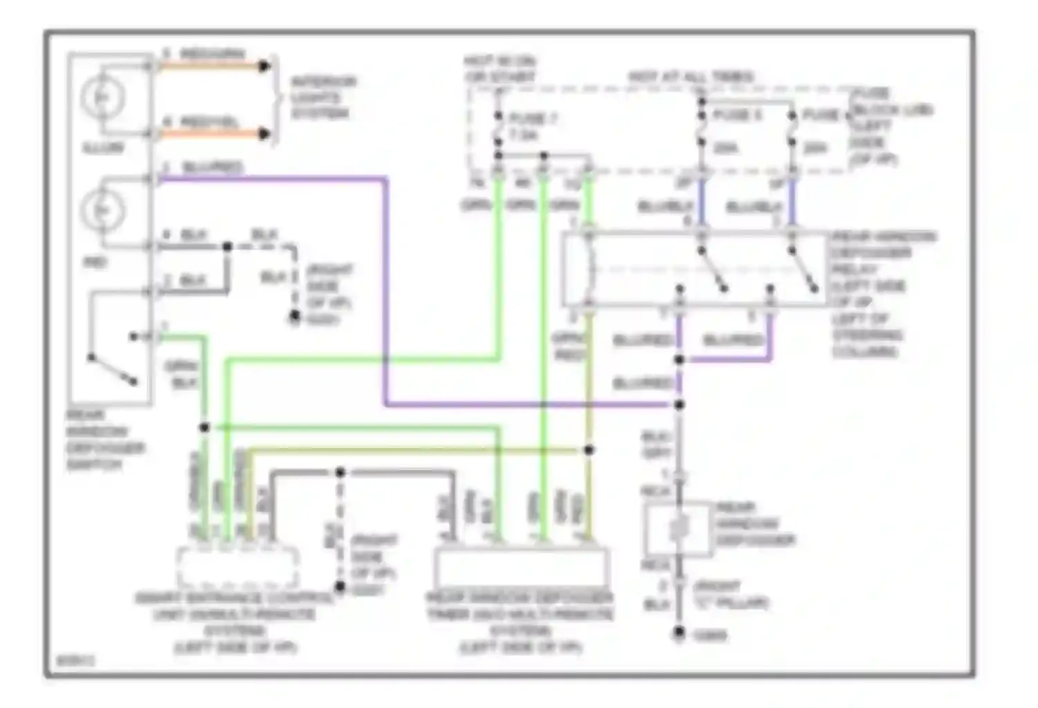 Sentra Nissan B14 (1994-1999): Defogger circuit
