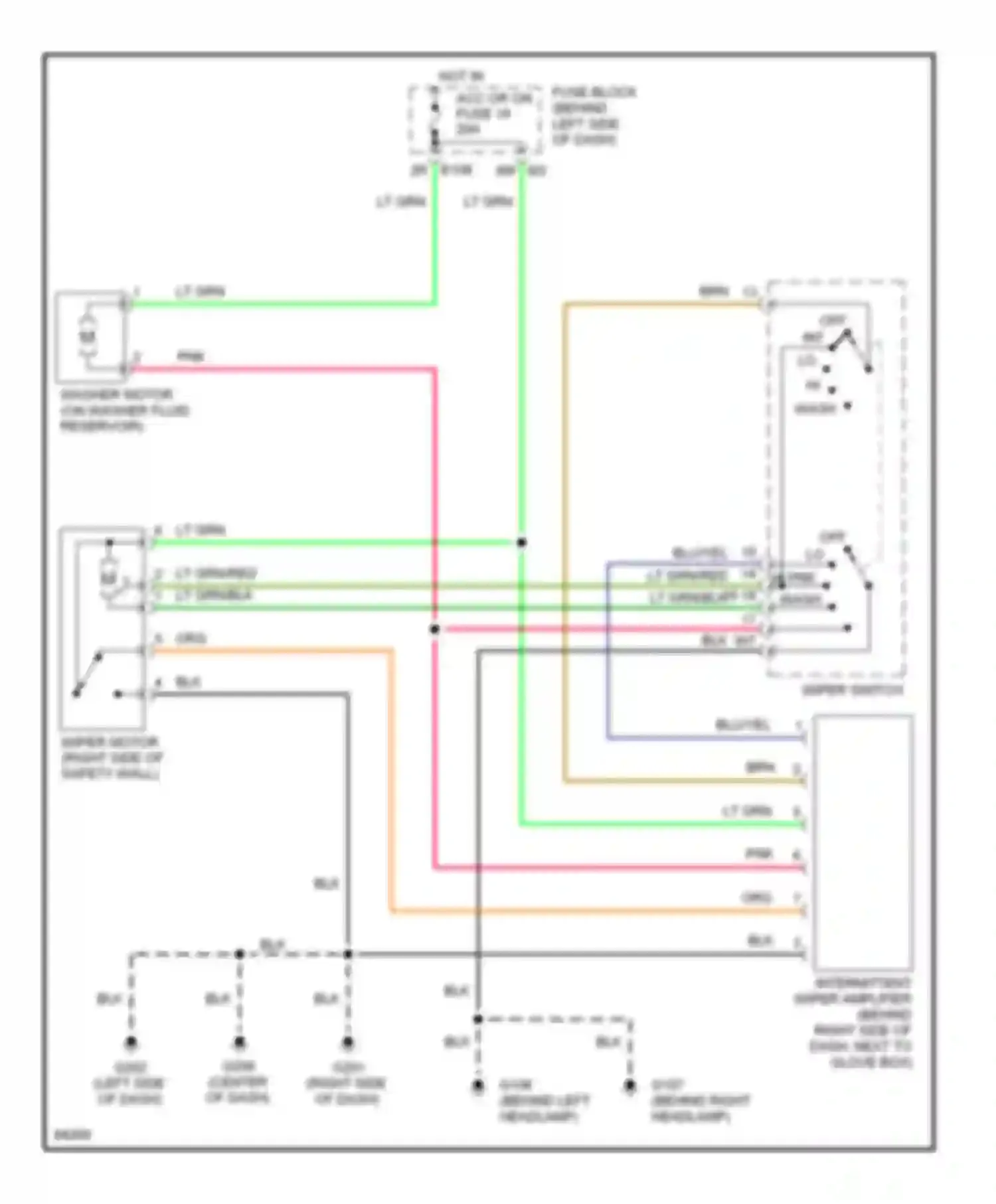 Sentra Nissan B14 (1994-1999): Intermittent wiper/washer circuit