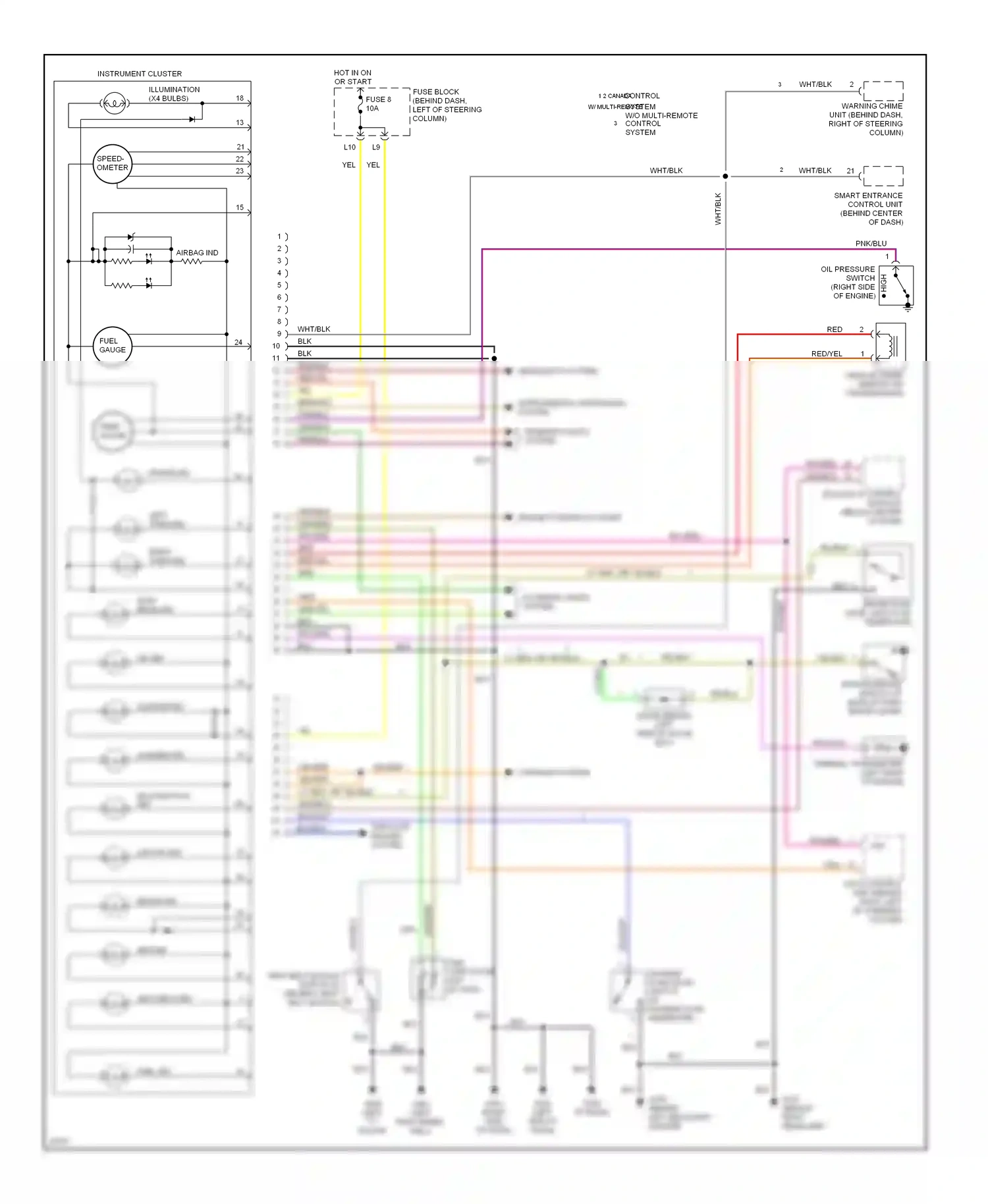 Wiring diagram 1 2 canada w/ multi-remote control system w/o multi-remote control system for Nissan Sentra B14 (1994-1999) (1 of 2)