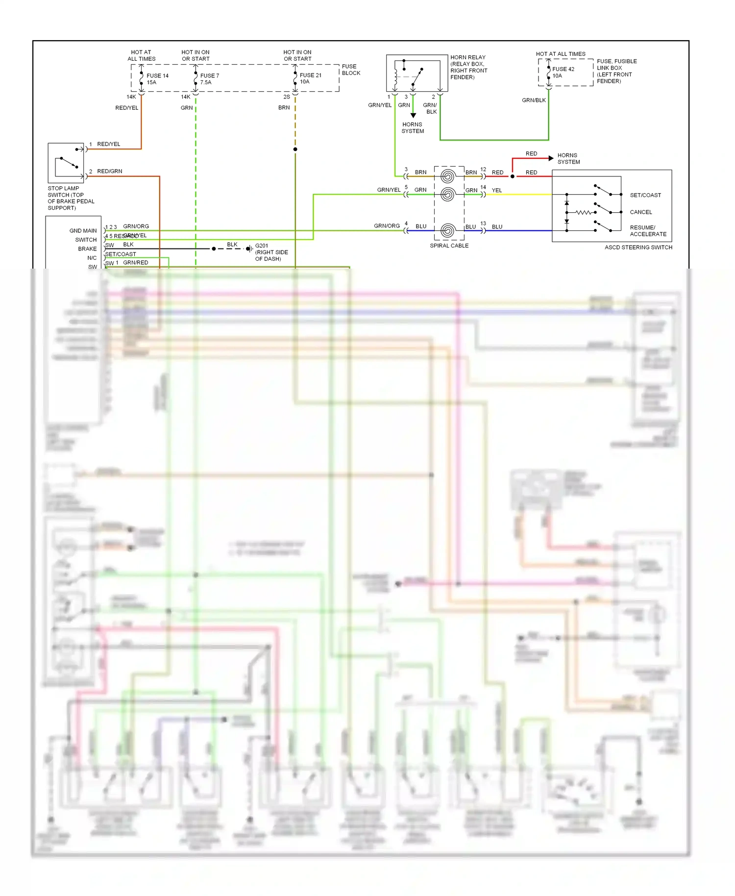 Wiring diagram ascd main switch for Nissan Sentra B14 (1994-1999) (1 of 1)