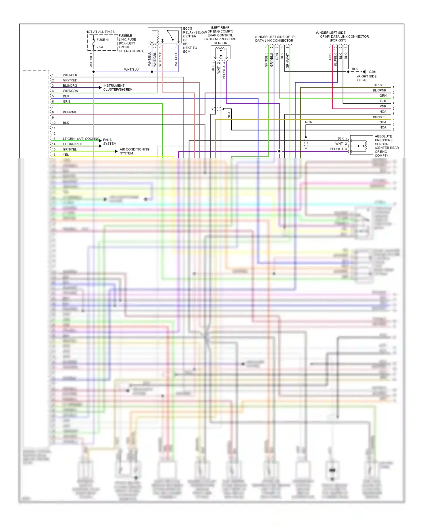 Wiring diagram defogger system for Nissan Sentra B14 (1994-1999) (2 of 2)