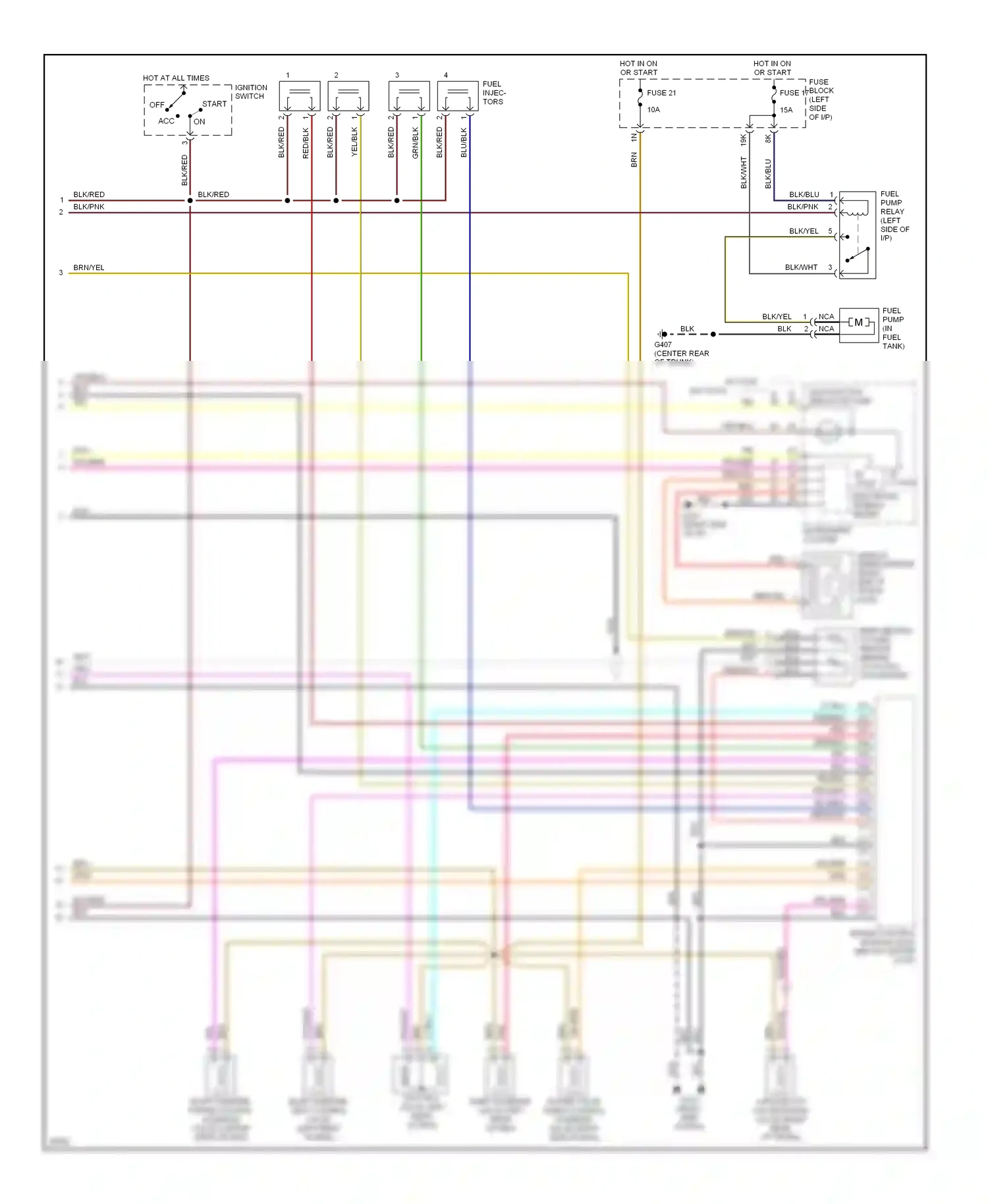 Wiring diagram ignition switch for Nissan Sentra B14 (1994-1999) (5 of 5)
