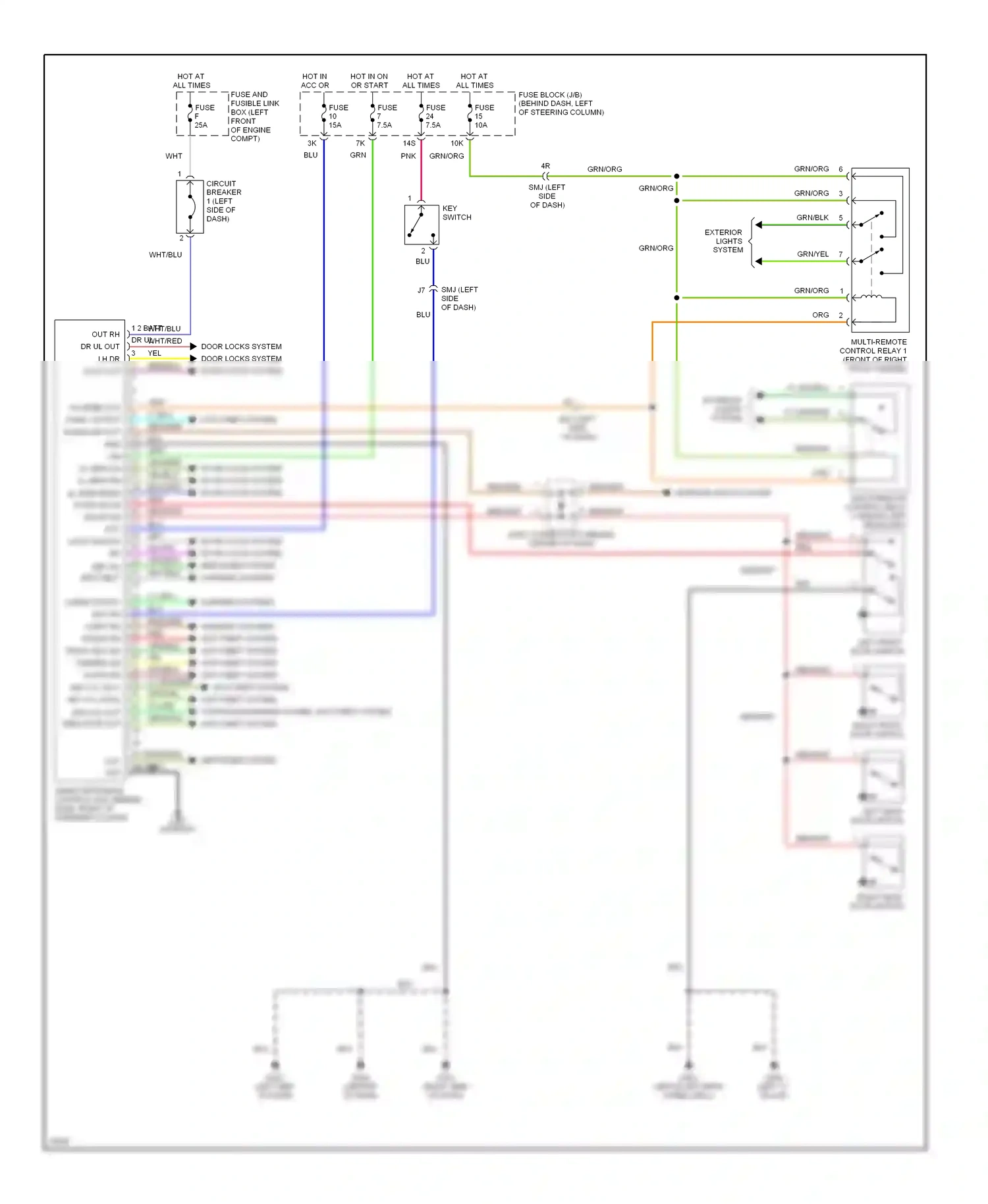 Wiring diagram key switch for Nissan Sentra B14 (1994-1999) (3 of 5)