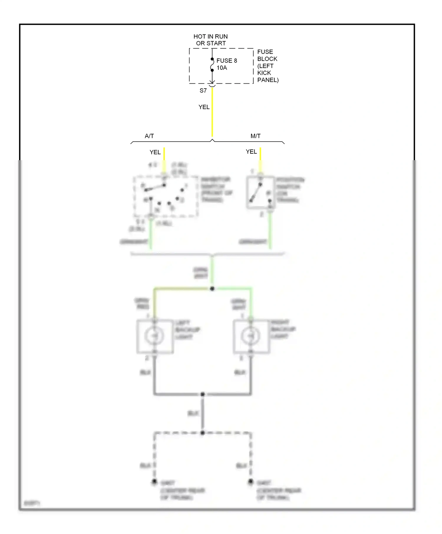 Wiring diagram left backup light for Nissan Sentra B14 (1994-1999) (1 of 1)