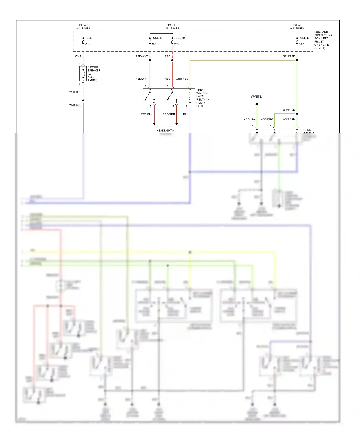 Wiring diagram tamper switch for Nissan Sentra B14 (1994-1999) (1 of 1)