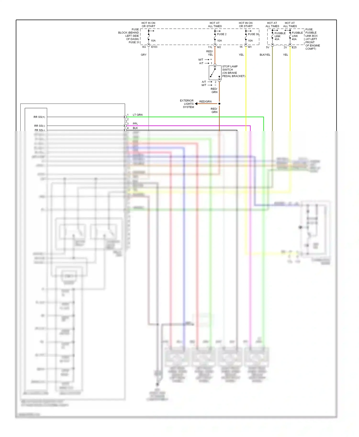 Wiring diagram abs control unit for Nissan Sentra B15 (1998-2006) (1 of 1)