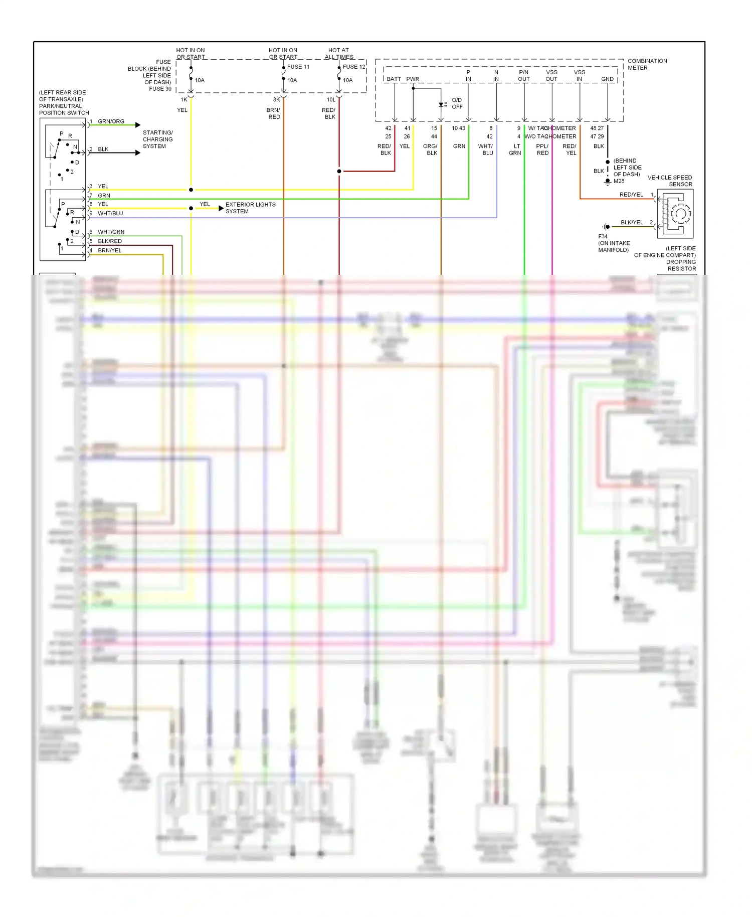 Wiring diagram automatic transaxle for Nissan Sentra B15 (1998-2006) (1 of 1)
