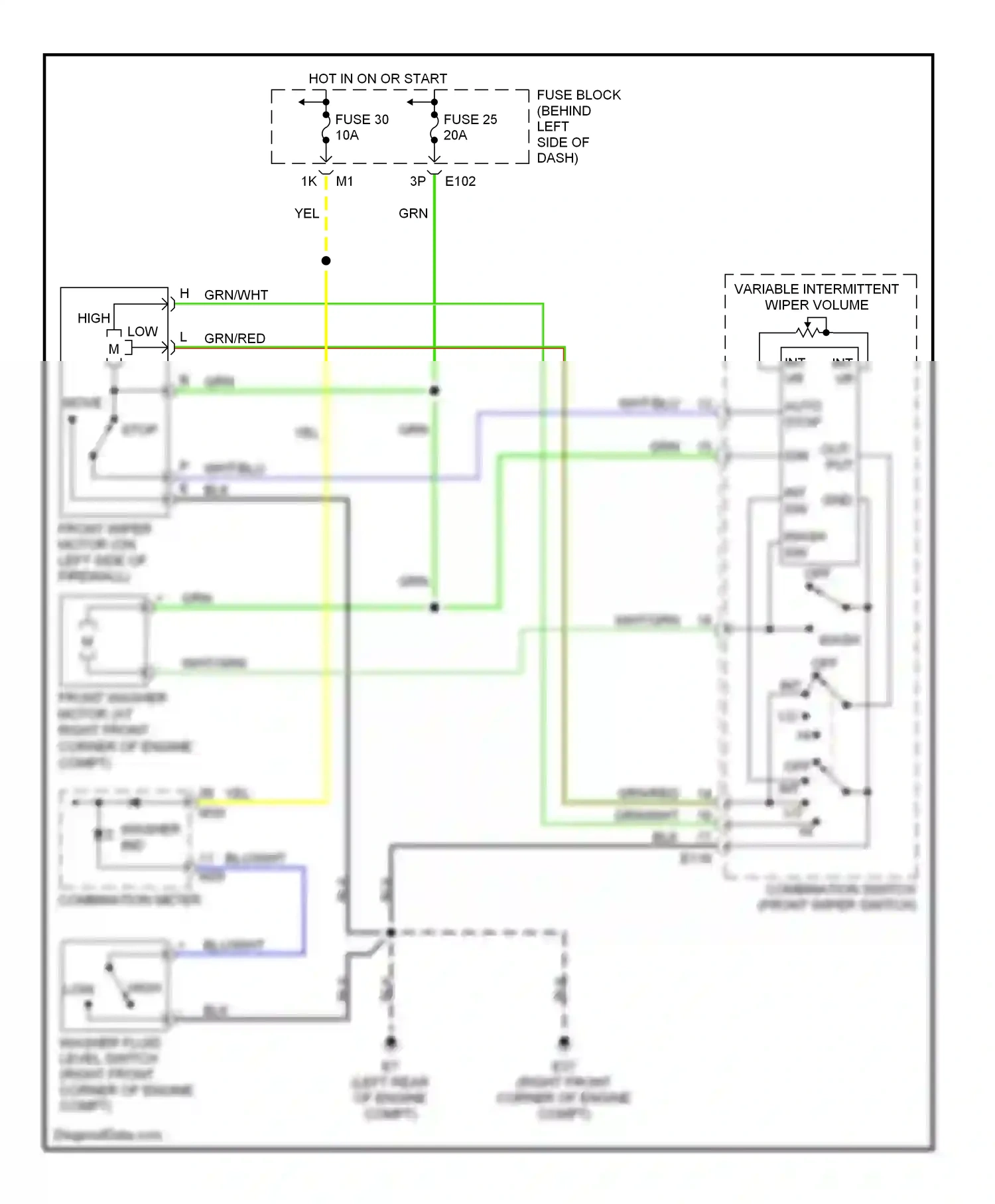 Wiring diagram combination meter for Nissan Sentra B15 (1998-2006) (11 of 14)