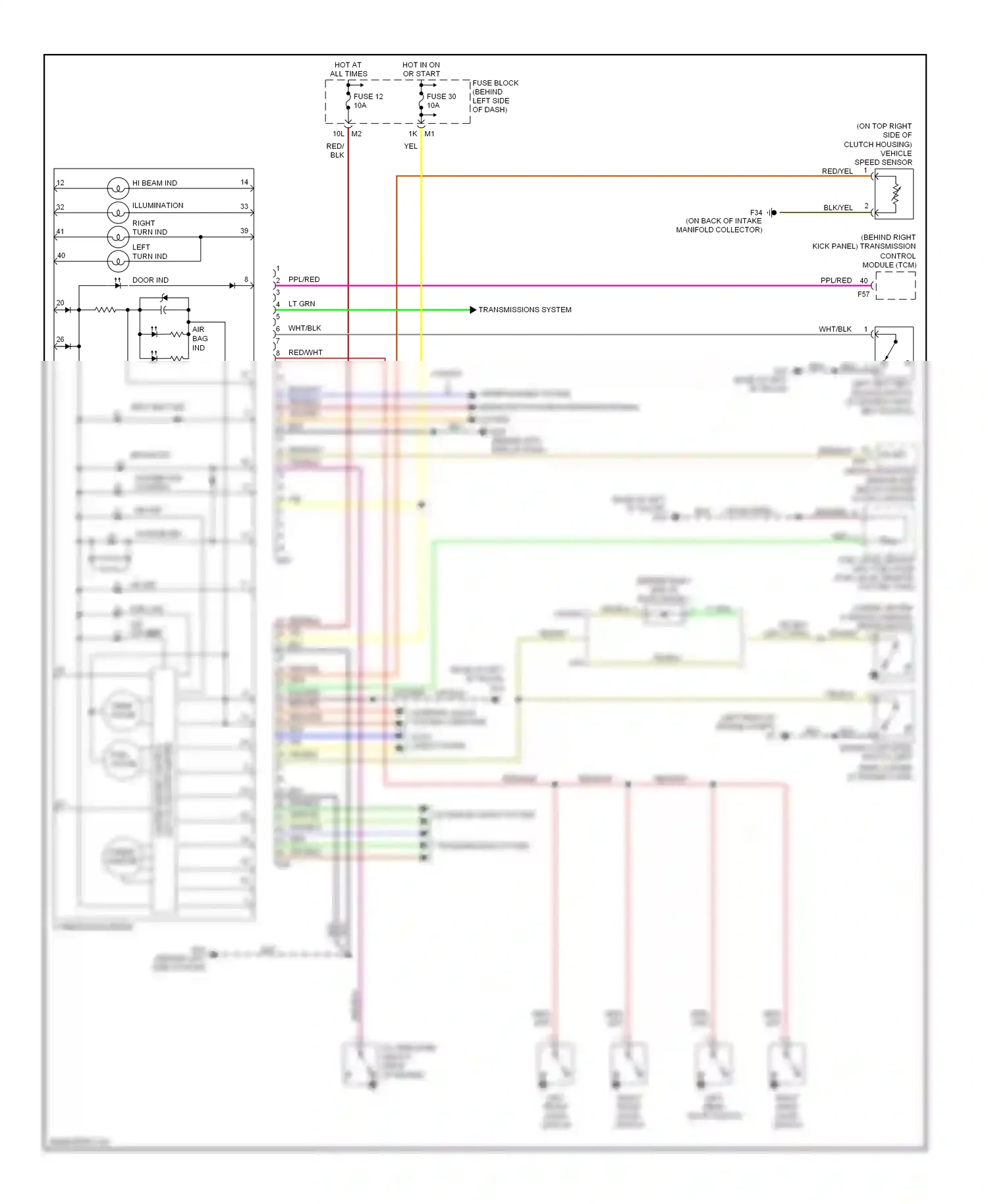 Wiring diagram combination meter for Nissan Sentra B15 (1998-2006) (7 of 14)