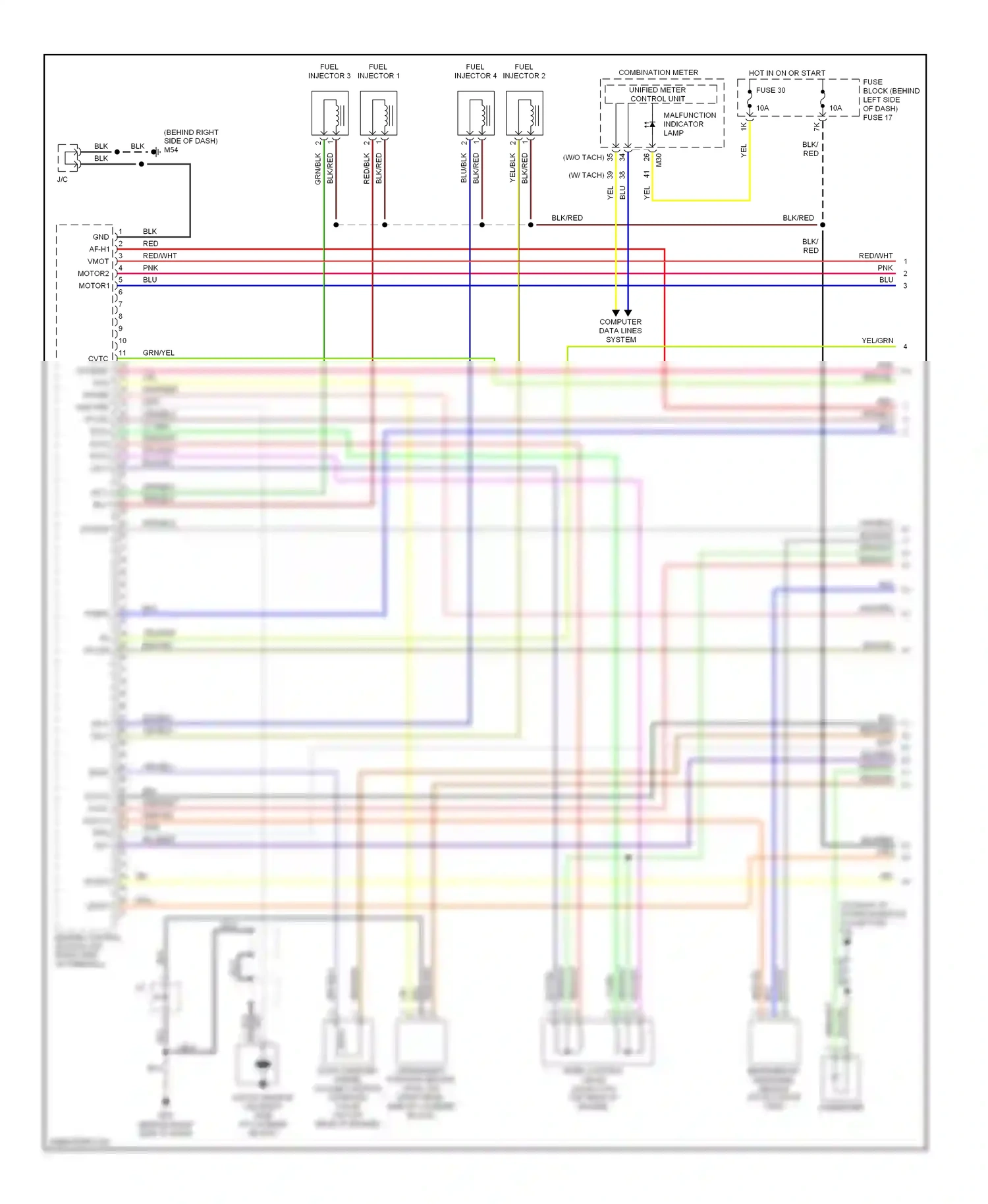Wiring diagram combination meter for Nissan Sentra B15 (1998-2006) (9 of 14)