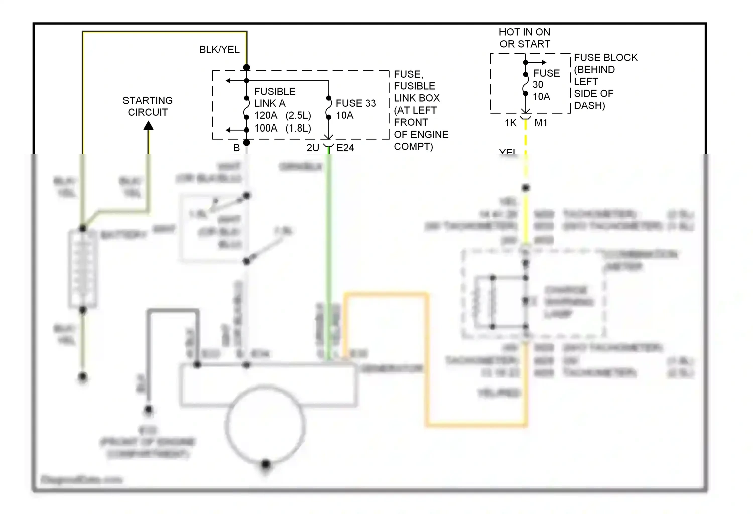 Wiring diagram combination meter for Nissan Sentra B15 (1998-2006) (4 of 14)