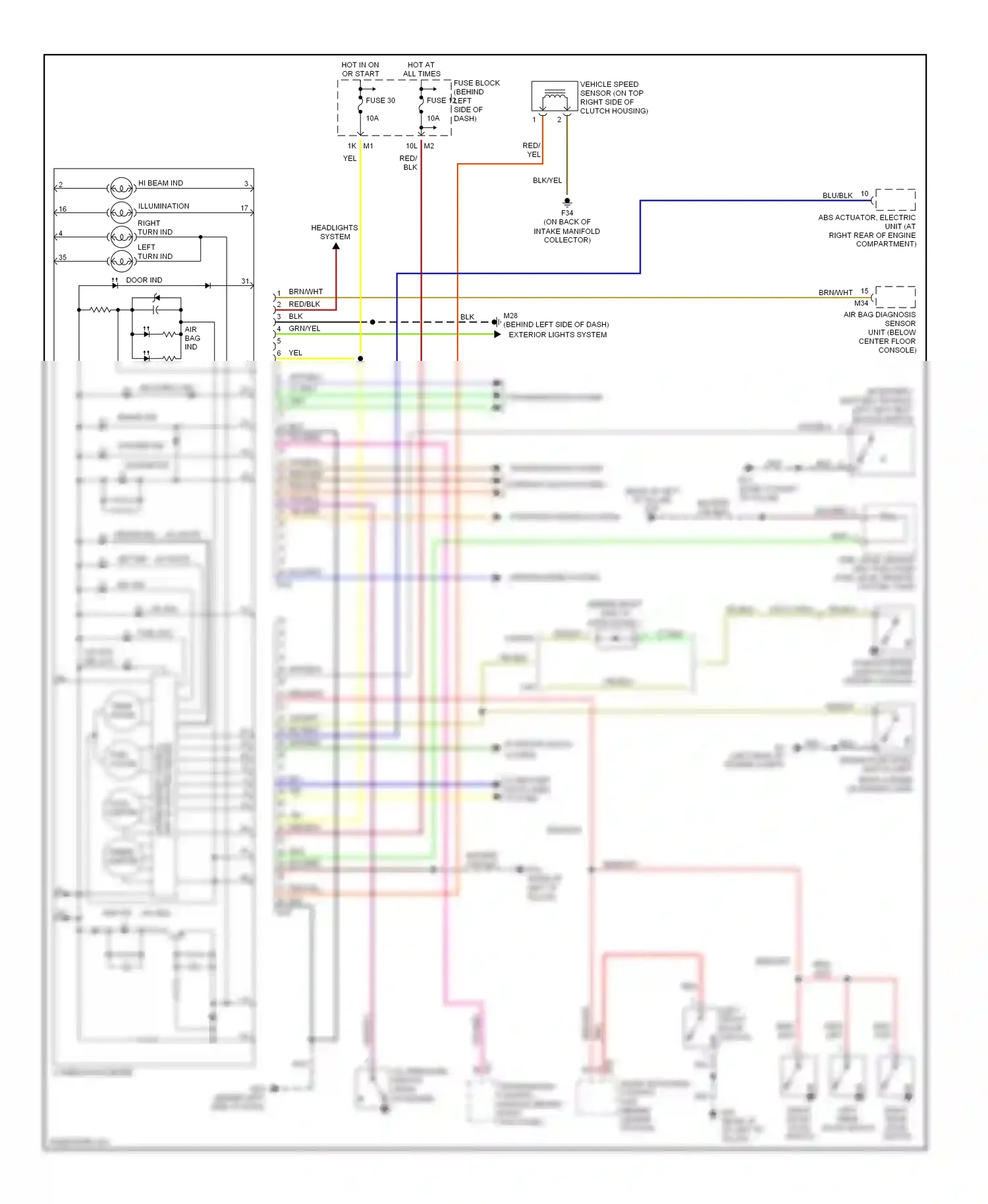 Wiring diagram headlights system for Nissan Sentra B15 (1998-2006) (1 of 5)